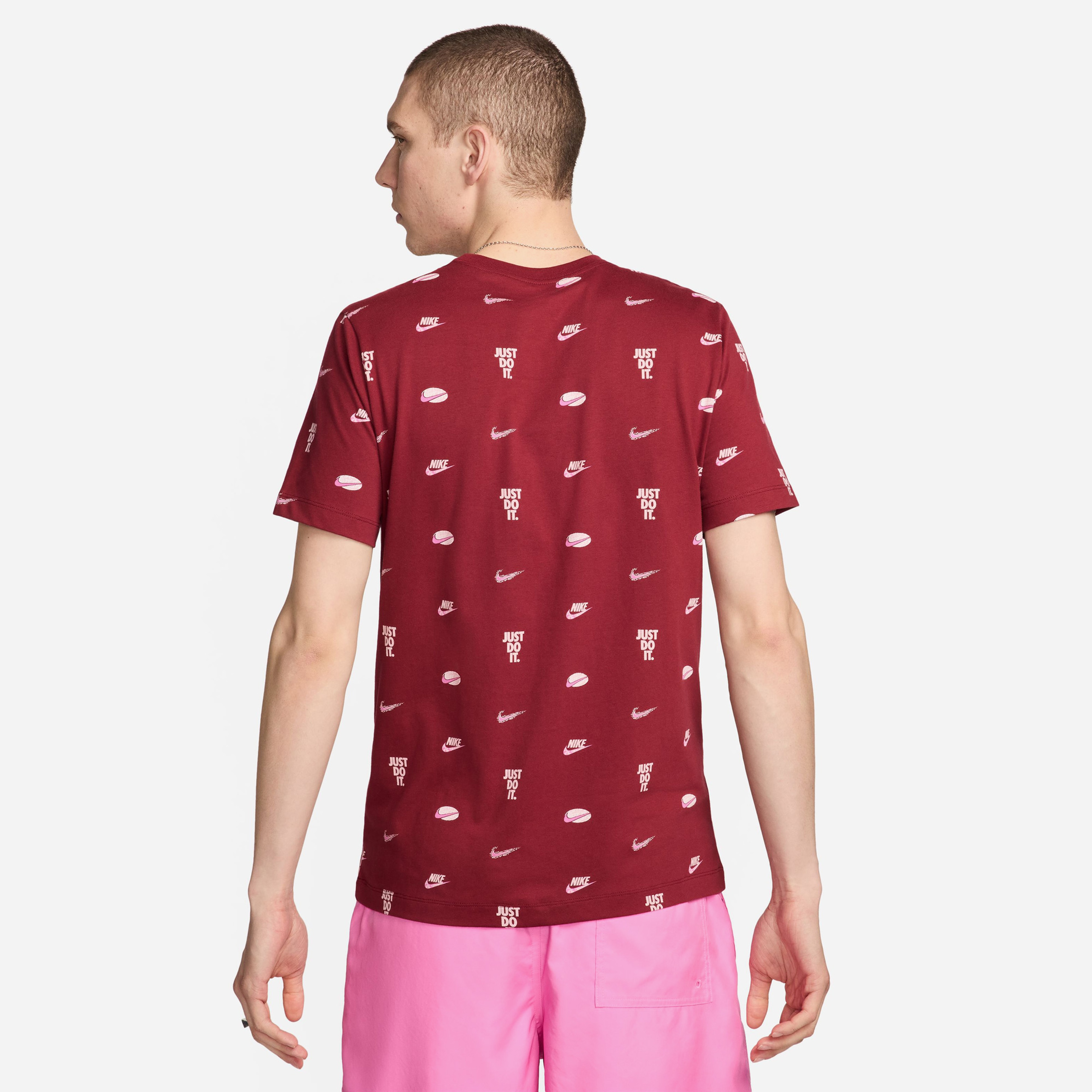 Nike Sportswear All Over Print Erkek Kırmızı T-Shirt