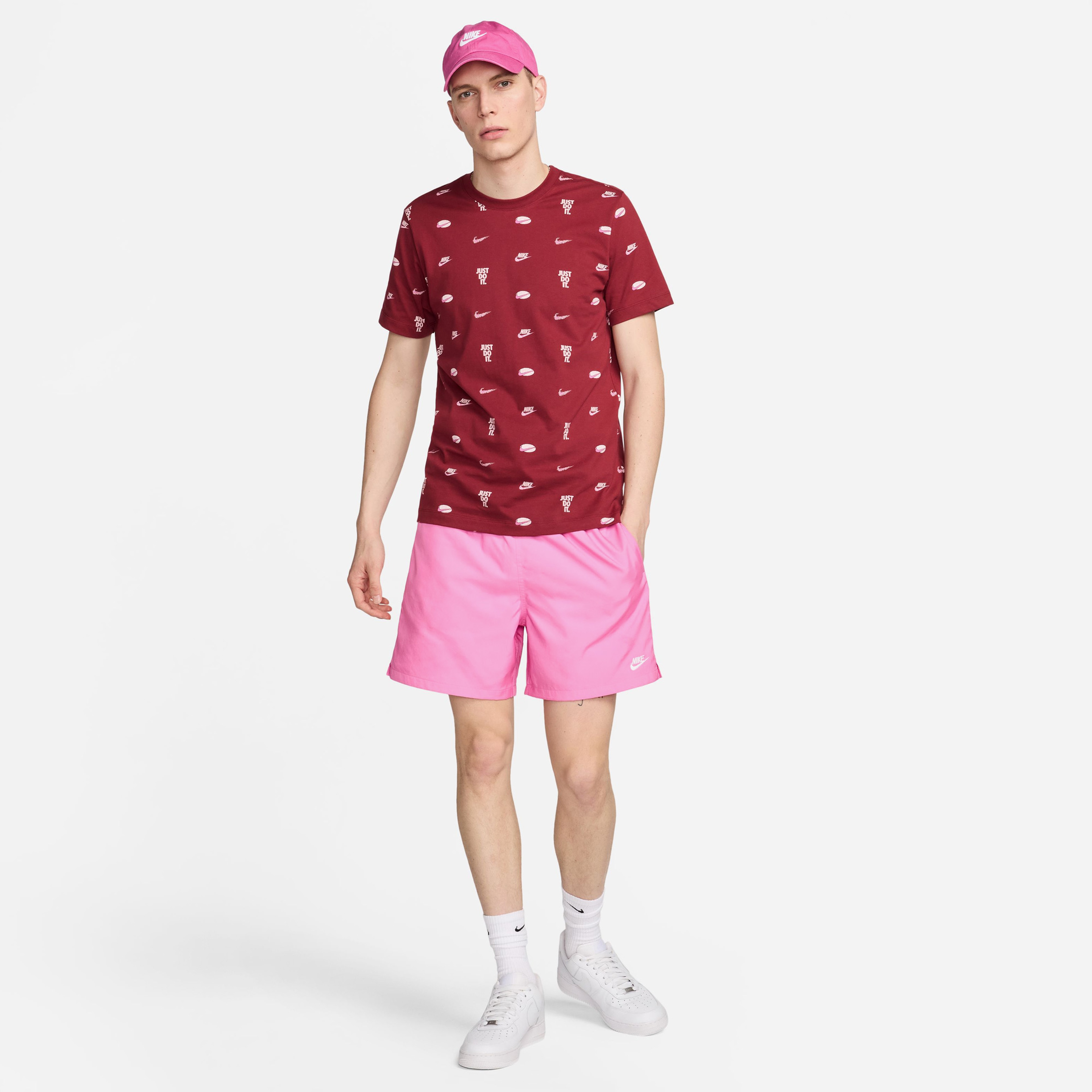 Nike Sportswear All Over Print Erkek Kırmızı T-Shirt