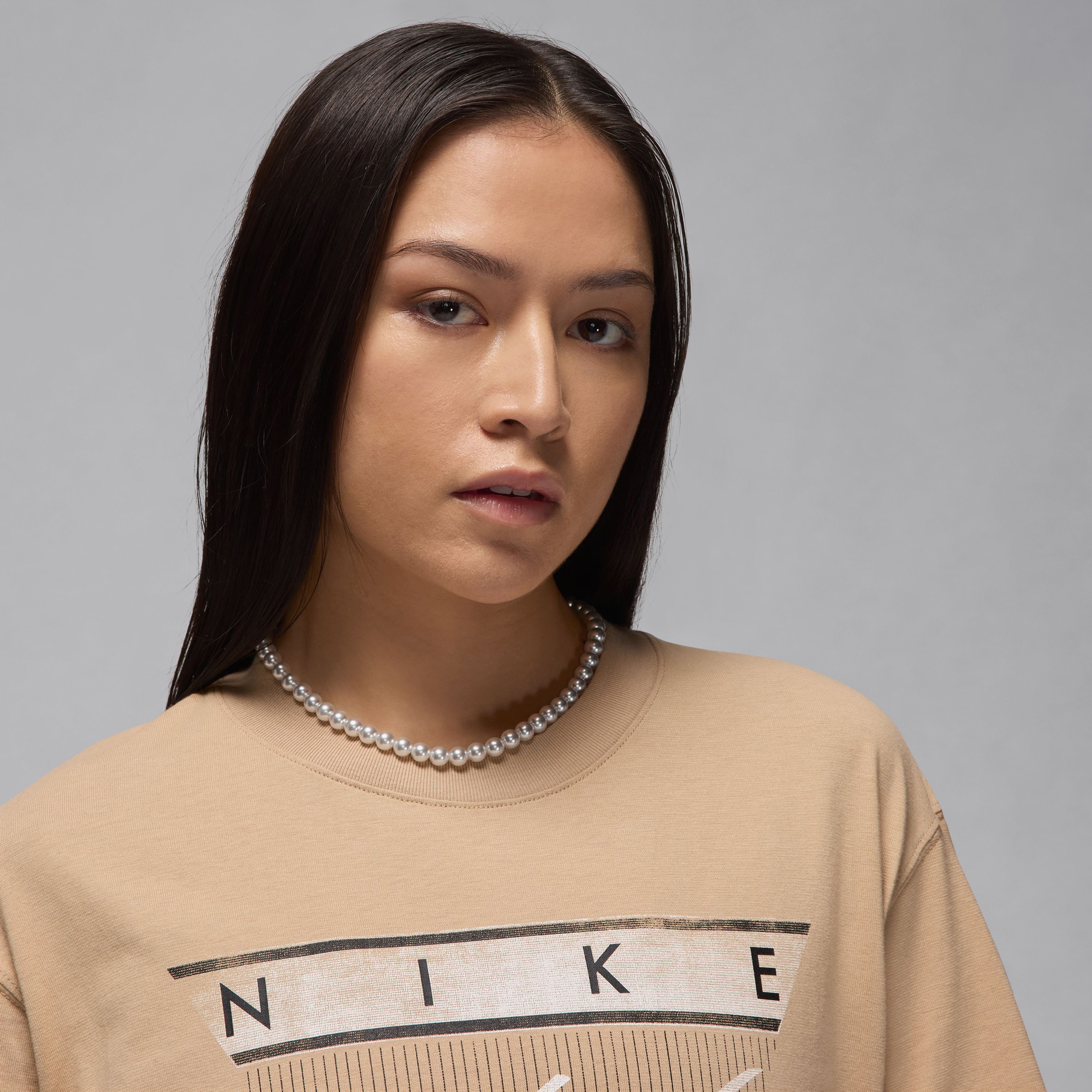 Jordan Flight Heritage Graphics Kadın Kahverengi T-Shirt