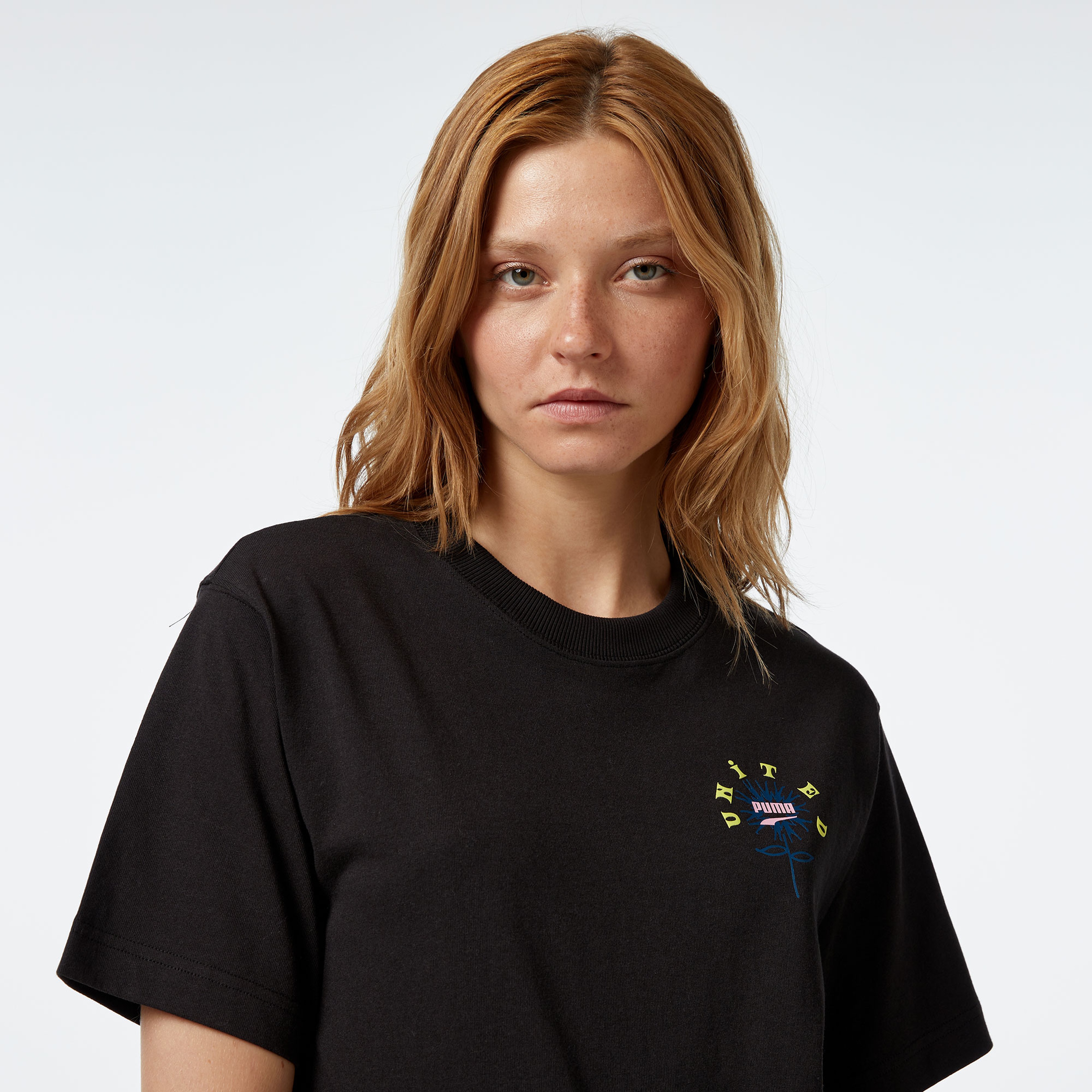 Puma Downtown Relaxed Graphic Kadın Siyah T-Shirt