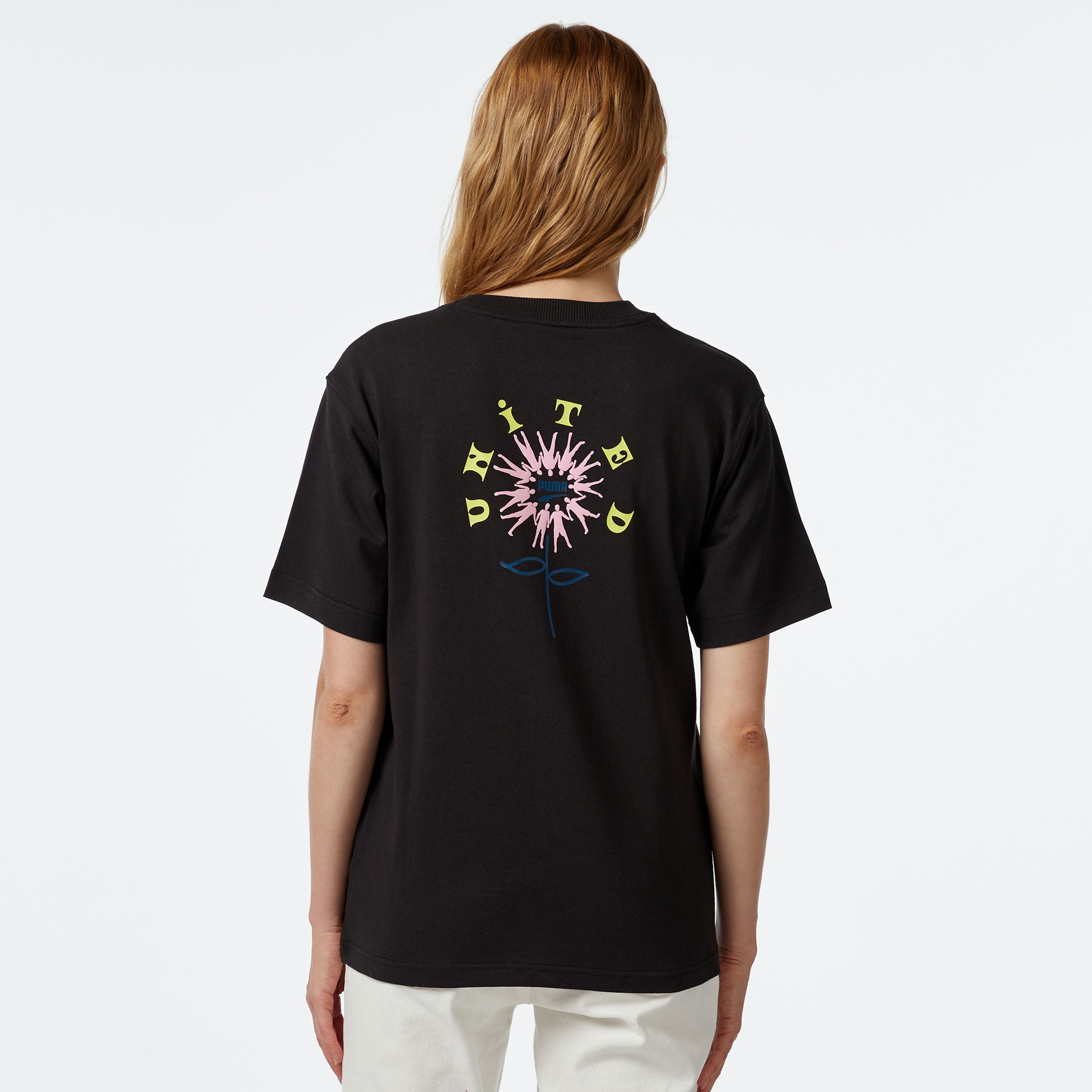 Puma Downtown Relaxed Graphic Kadın Siyah T-Shirt