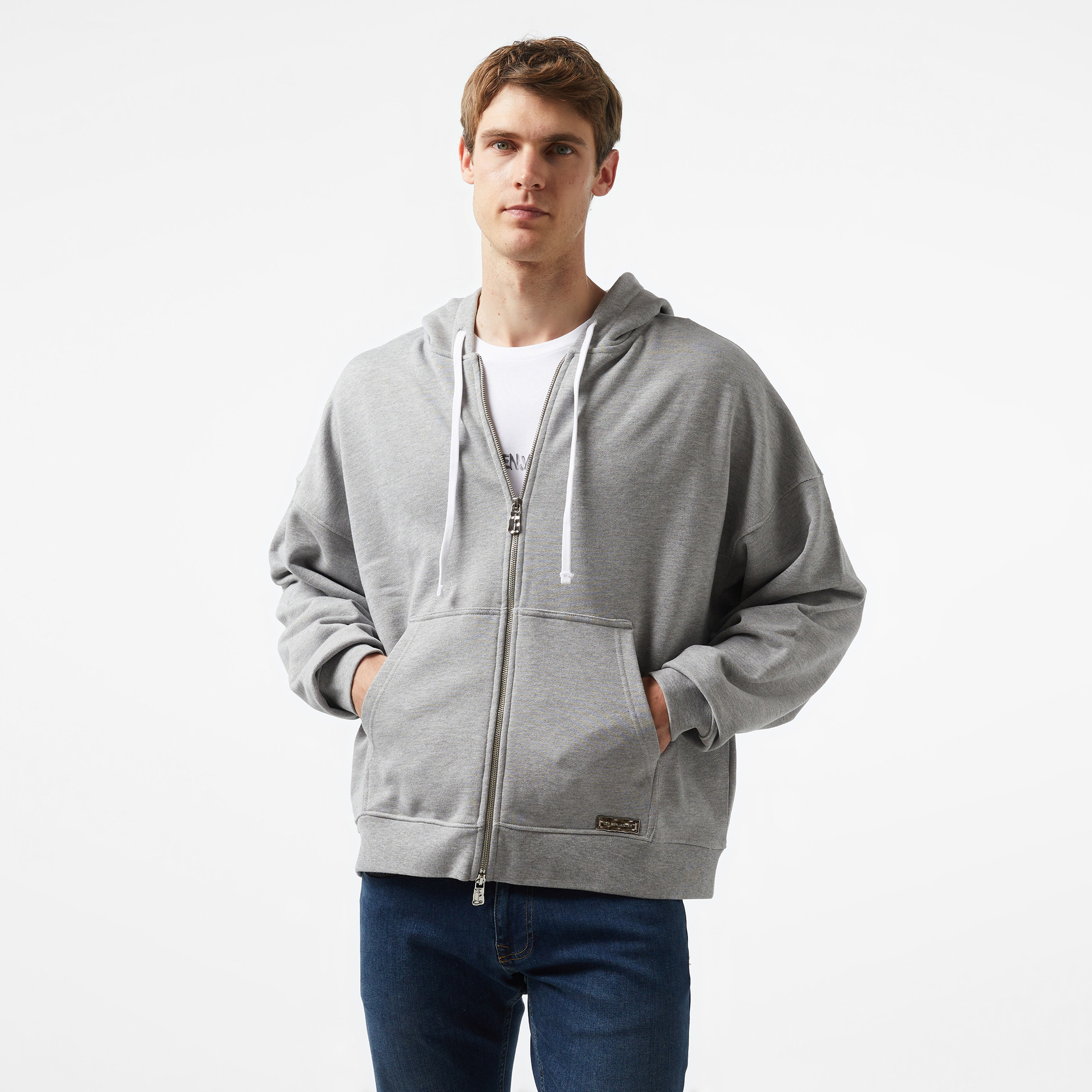 Les Benjamins 404 Erkek Gri Sweatshirt