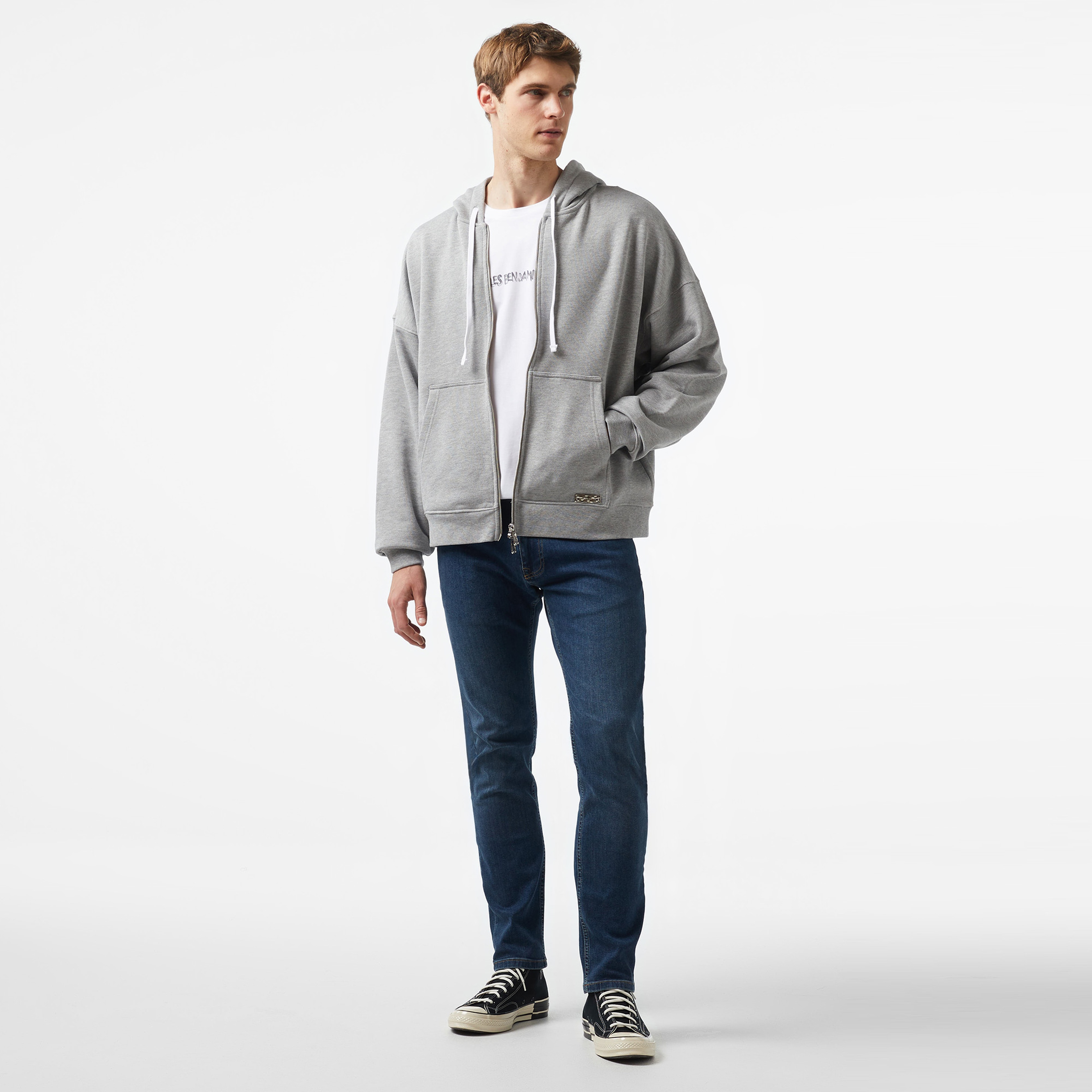 Les Benjamins 404 Erkek Gri Sweatshirt