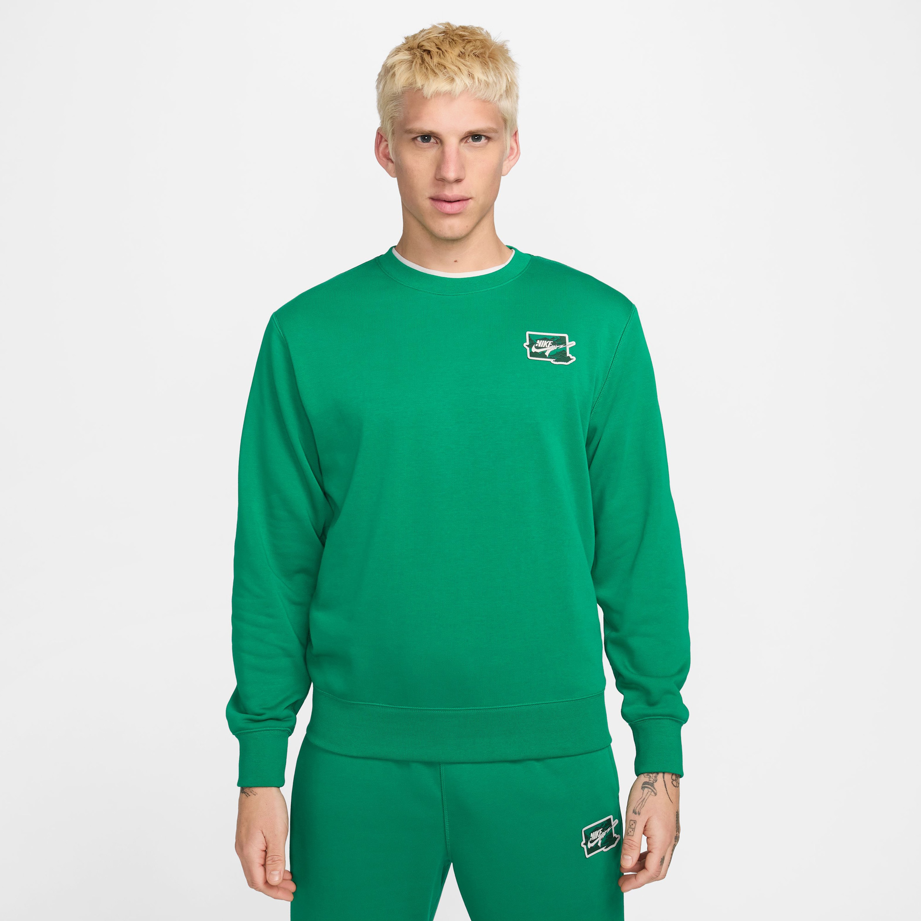 Nike Club Fit Erkek Yeşil Sweatshirt