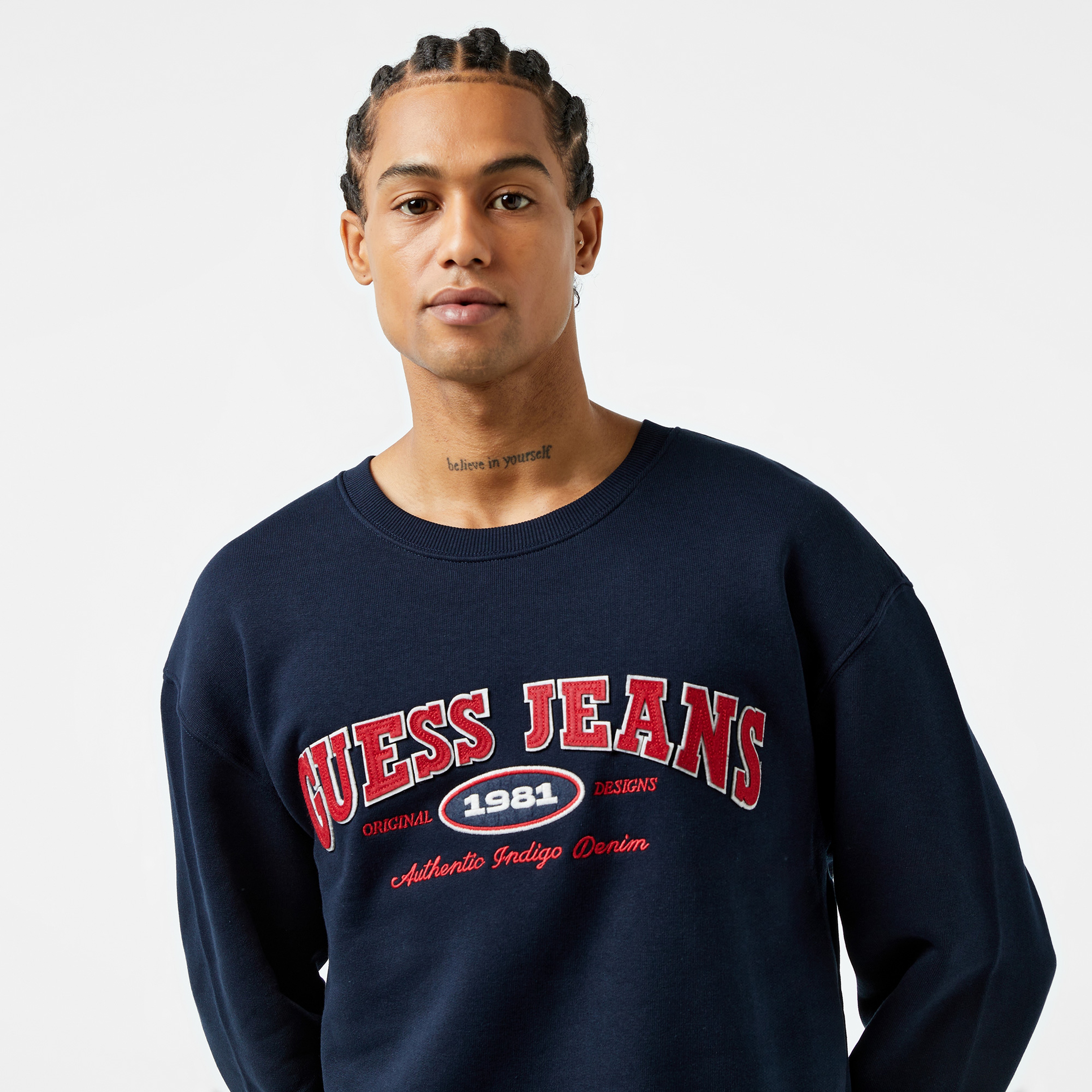 Guess Erkek Lacivert Sweatshirt