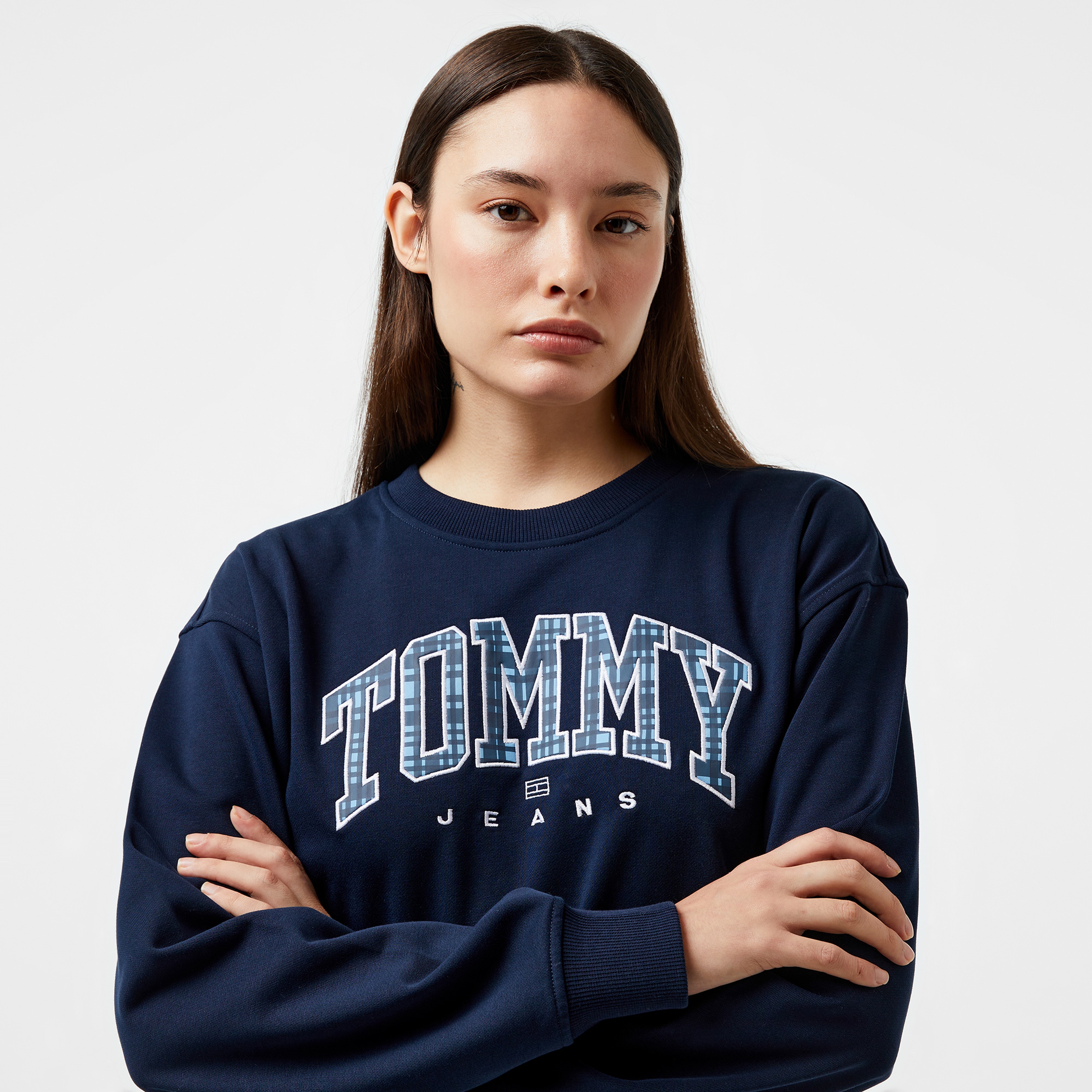 Tommy Hilfiger Jeans Prep Explorer 1 Crew Kadın Lacivert Sweatshirt