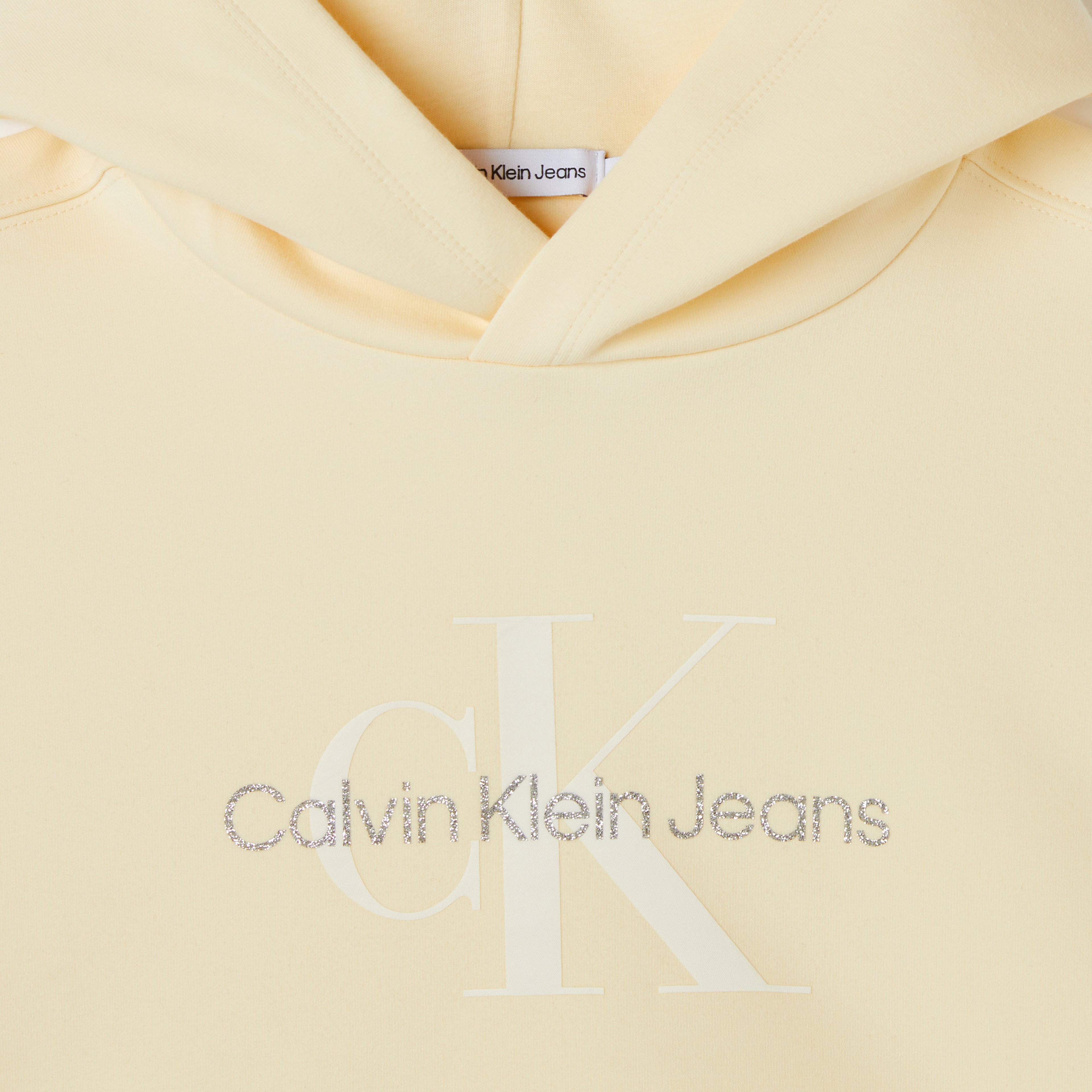 Calvin Klein Jeans Glitter Monogram Çocuk Krem Sweatshirt