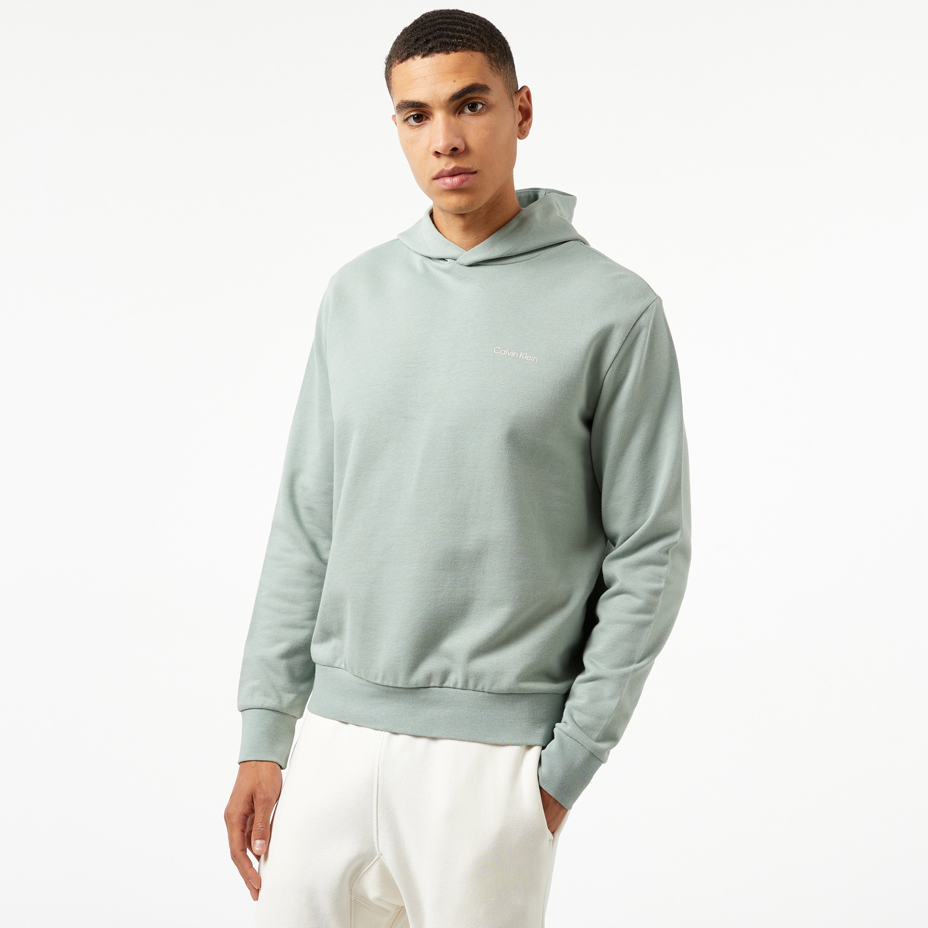 Calvin Klein Enlarged Back Logo Erkek Gri Hoodie