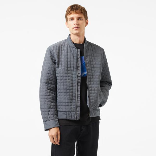 Calvin Klein Grıd Quilt Biker Slw Erkek Gri Biker Ceket