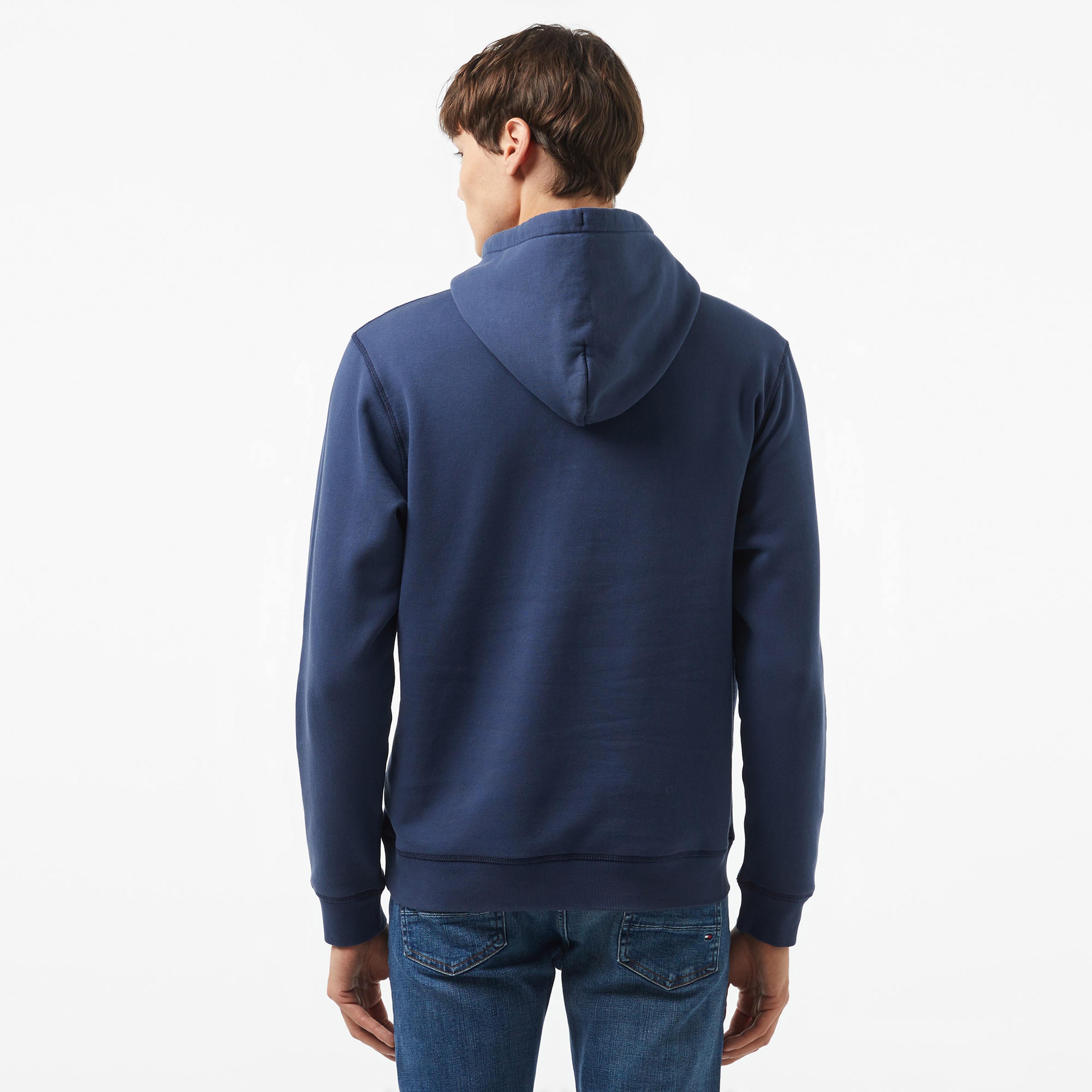 Tommy Hilfiger Jeans Washed Prep Erkek Lacivert Hoodie