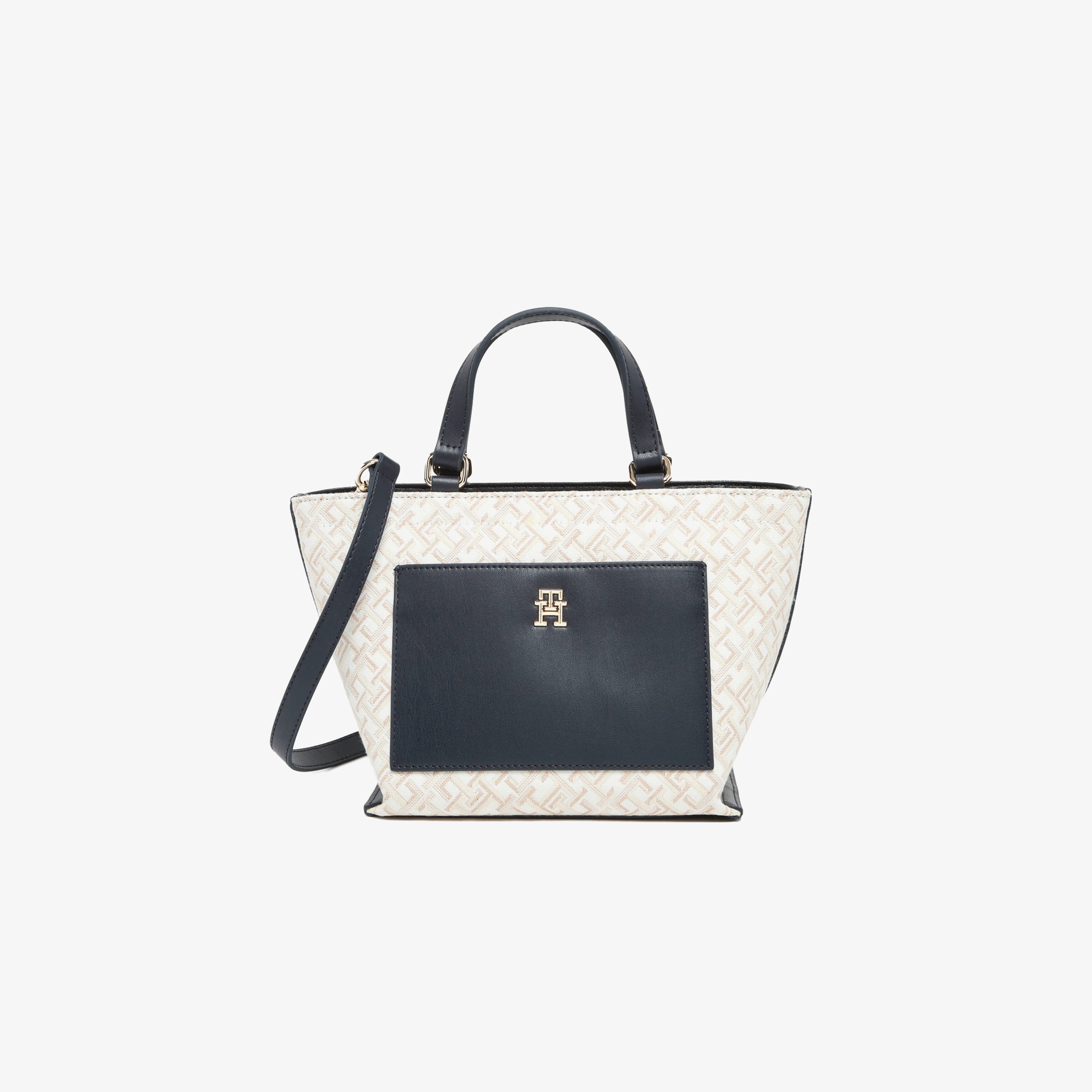 Tommy Hilfiger Distinct Mini Tote Mono Kadın Lacivert Tote Çanta