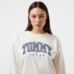 Tommy Hilfiger Jeans Prep Explorer Crew Kadın Beyaz Sweatshirt