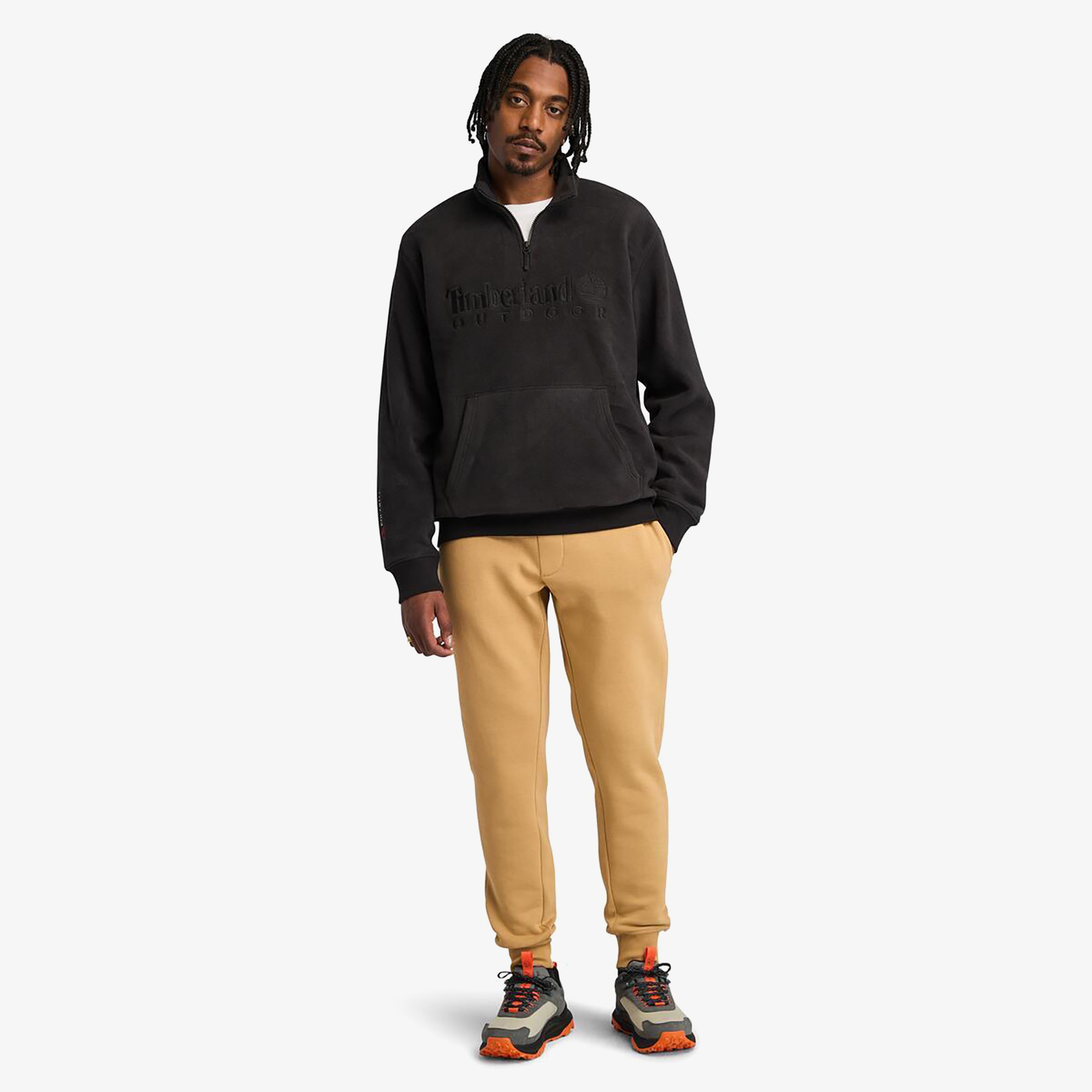 Timberland Linear Logo 1/4 Zip Polartec 200 Fleecez Erkek Siyah Ceket