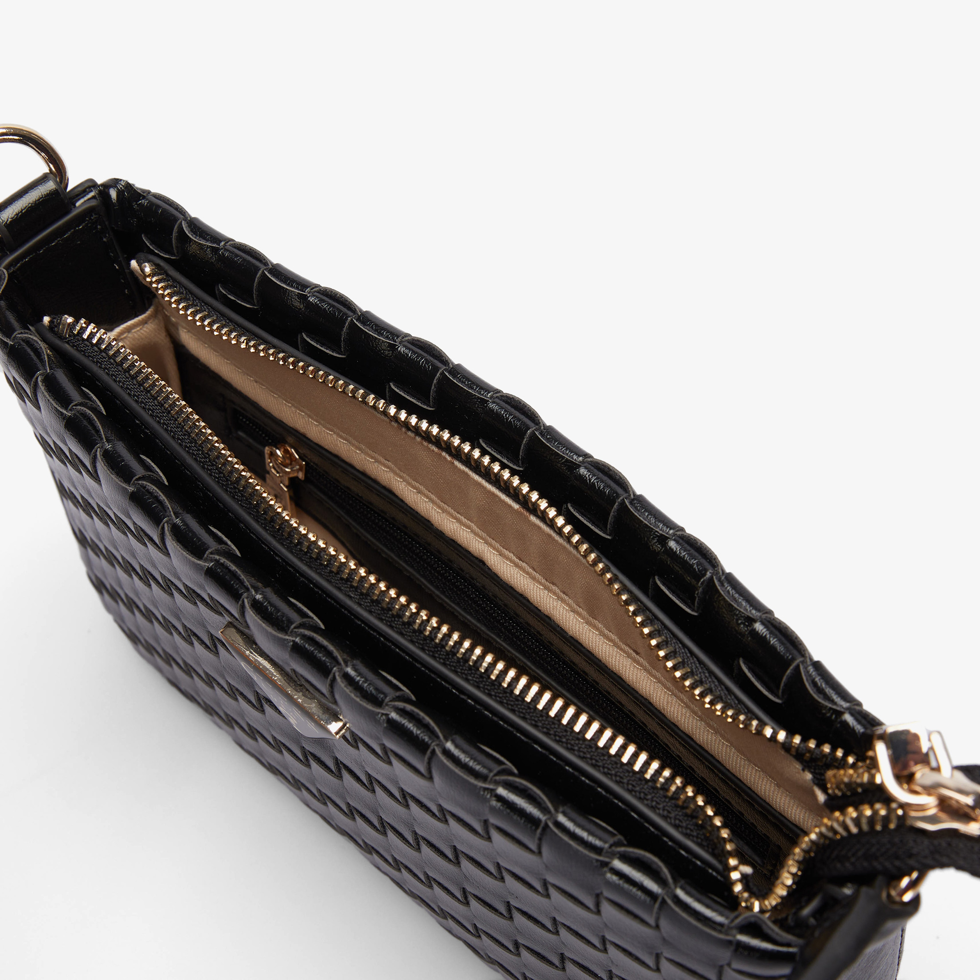 Guess Twiller Mini Top Zip Borsa Similp Kadın Siyah El Çantası