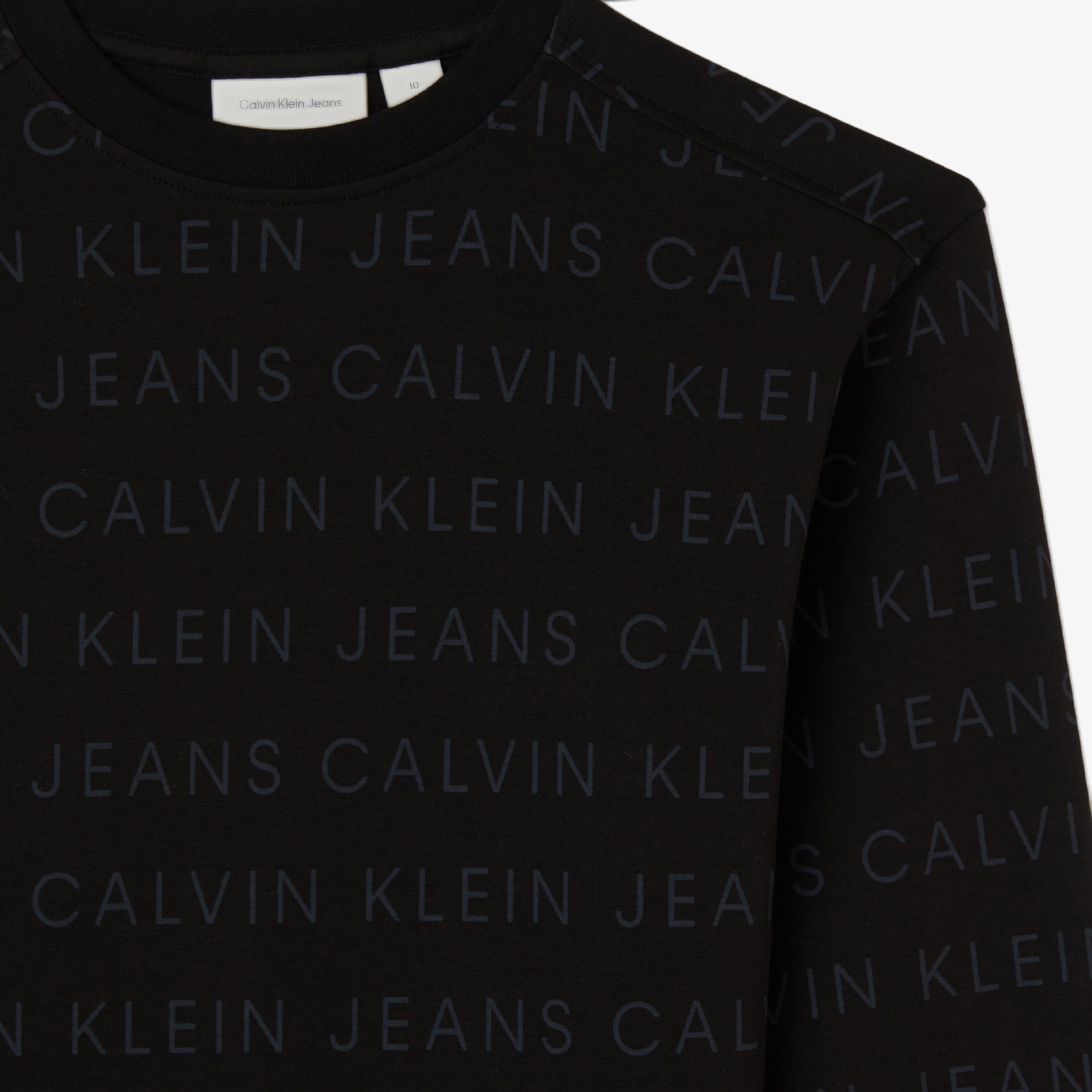 Calvin Klein Jeans Logo Aop Fleece Çocuk Siyah Elbise