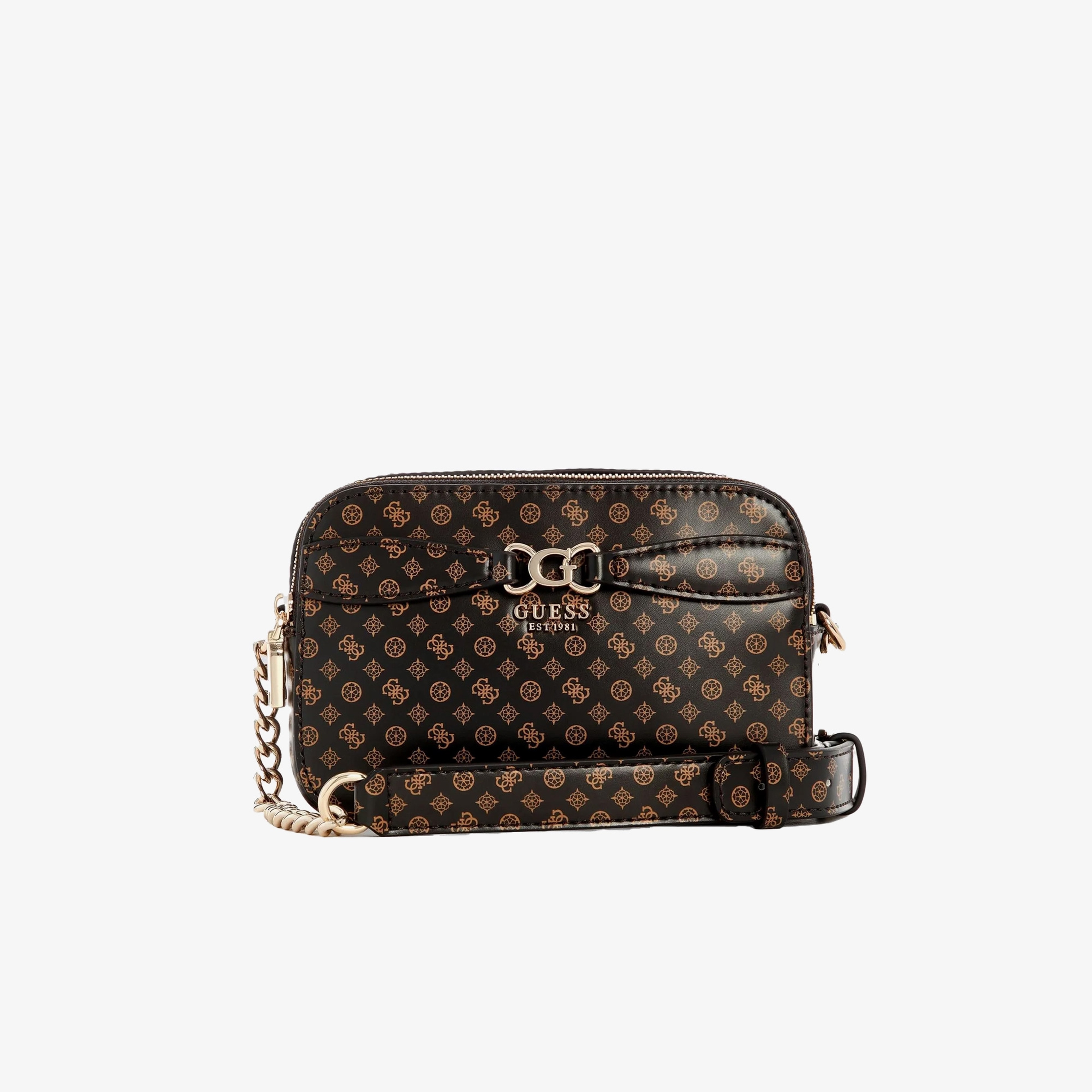 Guess Eliette Logo Grlfrnd Imogene Crsbody Bucket Kadın Kahverengi Çapraz Askılı Çanta