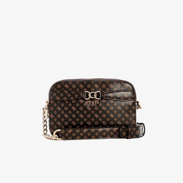 Guess Eliette Logo Grlfrnd Imogene Crsbody Bucket Kadın Kahverengi Çapraz Askılı Çanta
