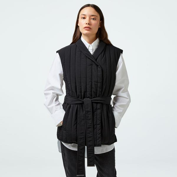 Calvin Klein Padded Vertıcal Quilt Vest Kadın Siyah Yelek