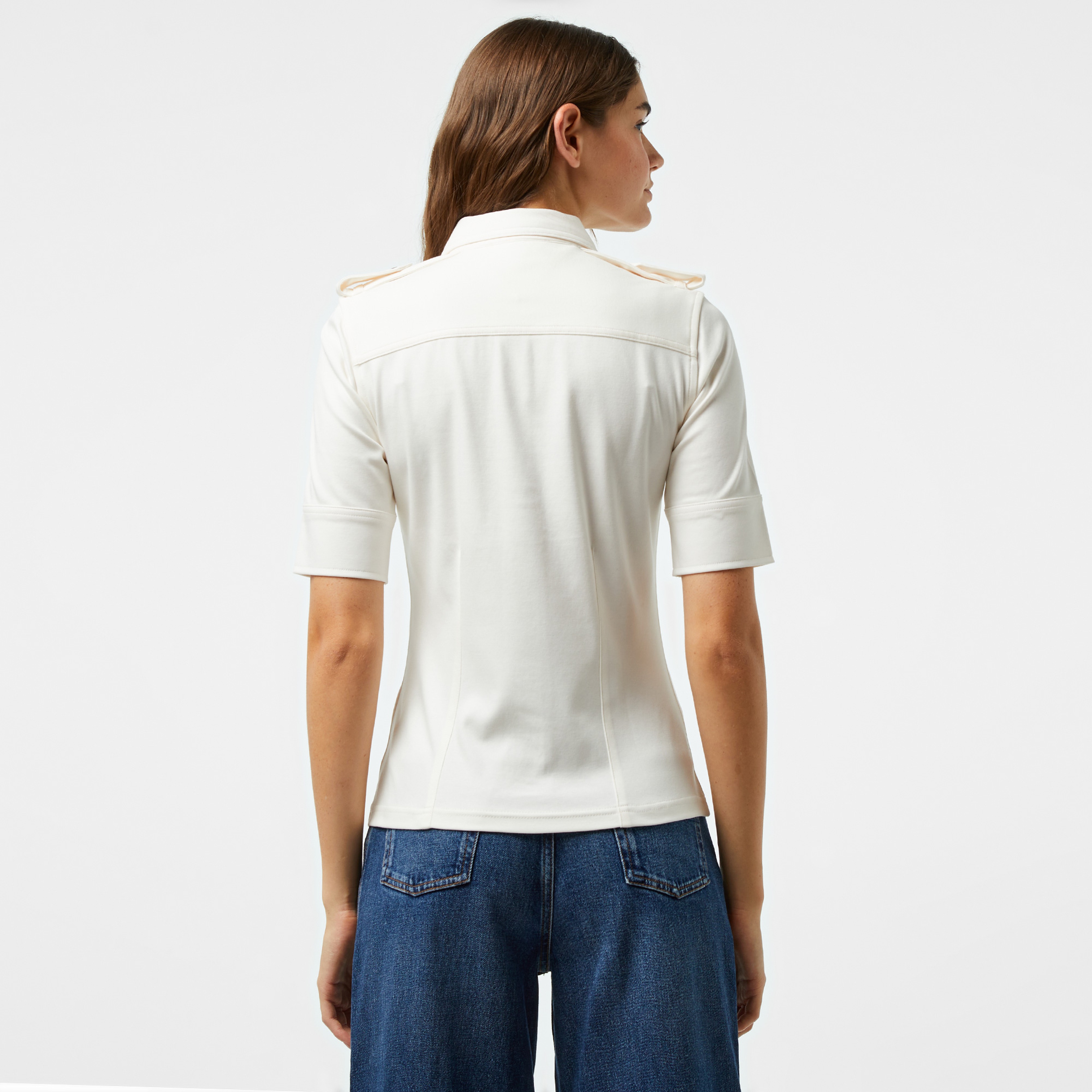 Tommy Hilfiger Utility Kadın Beyaz Gömlek