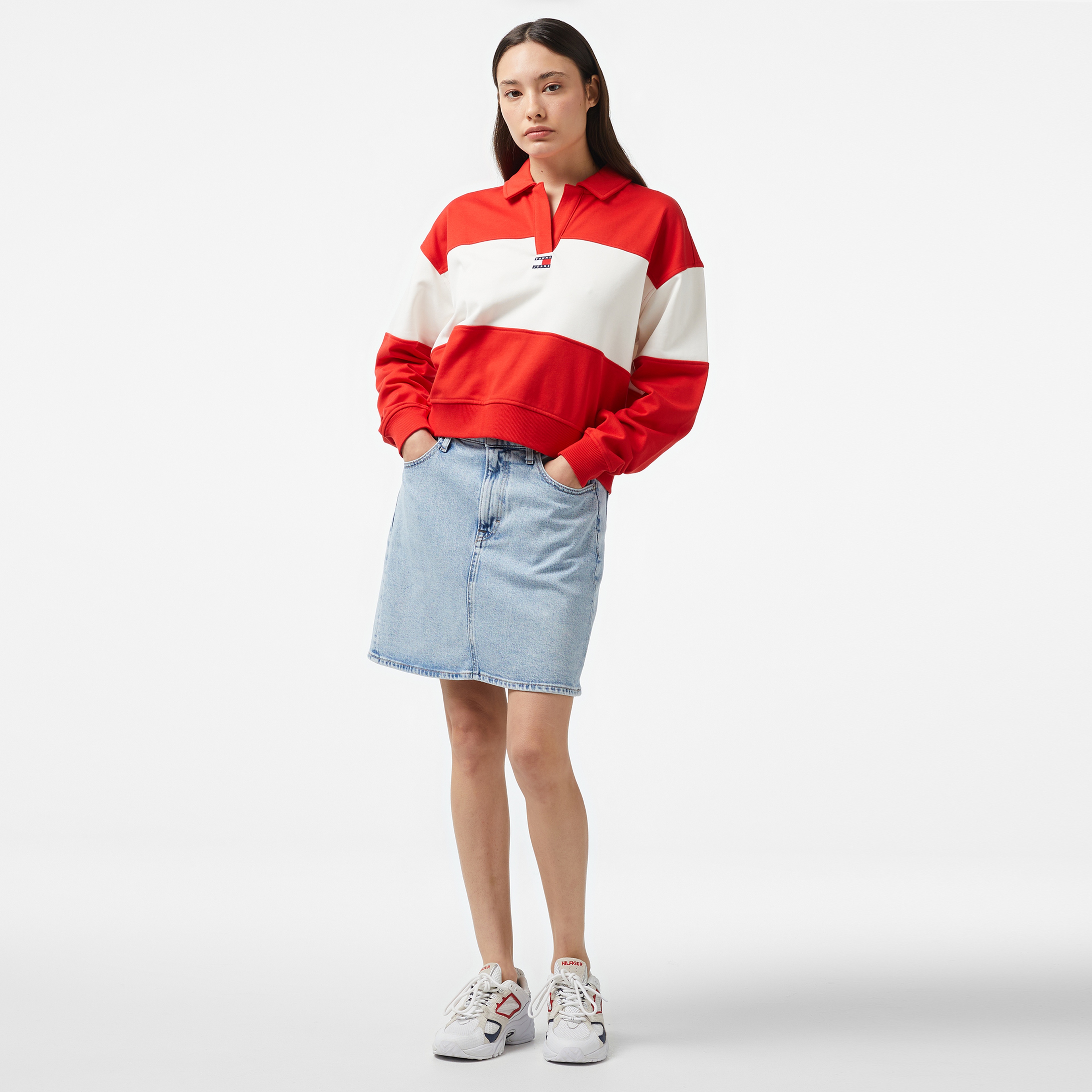 Tommy Hilfiger Jeans Mom Uh Kadın Mavi Etek