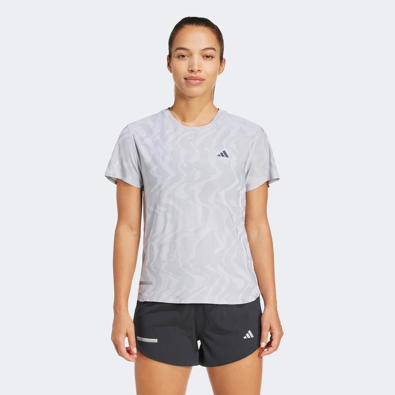 adidas Ultimate HEAT.RDY Engineered Kadın Gri Koşu T-Shirt