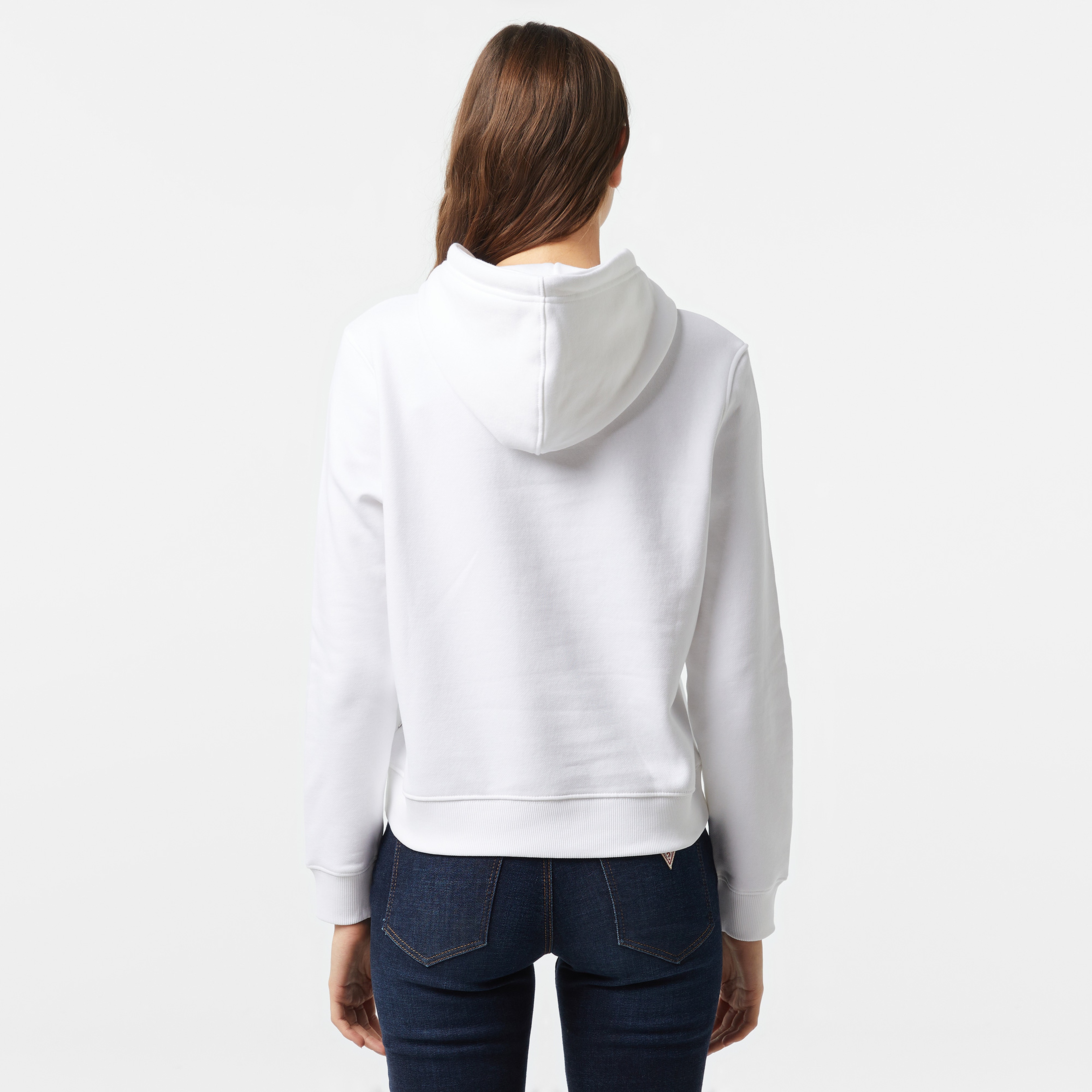 Guess Mini Organic Soft Fleece 350 Kadın Beyaz Sweatshirt