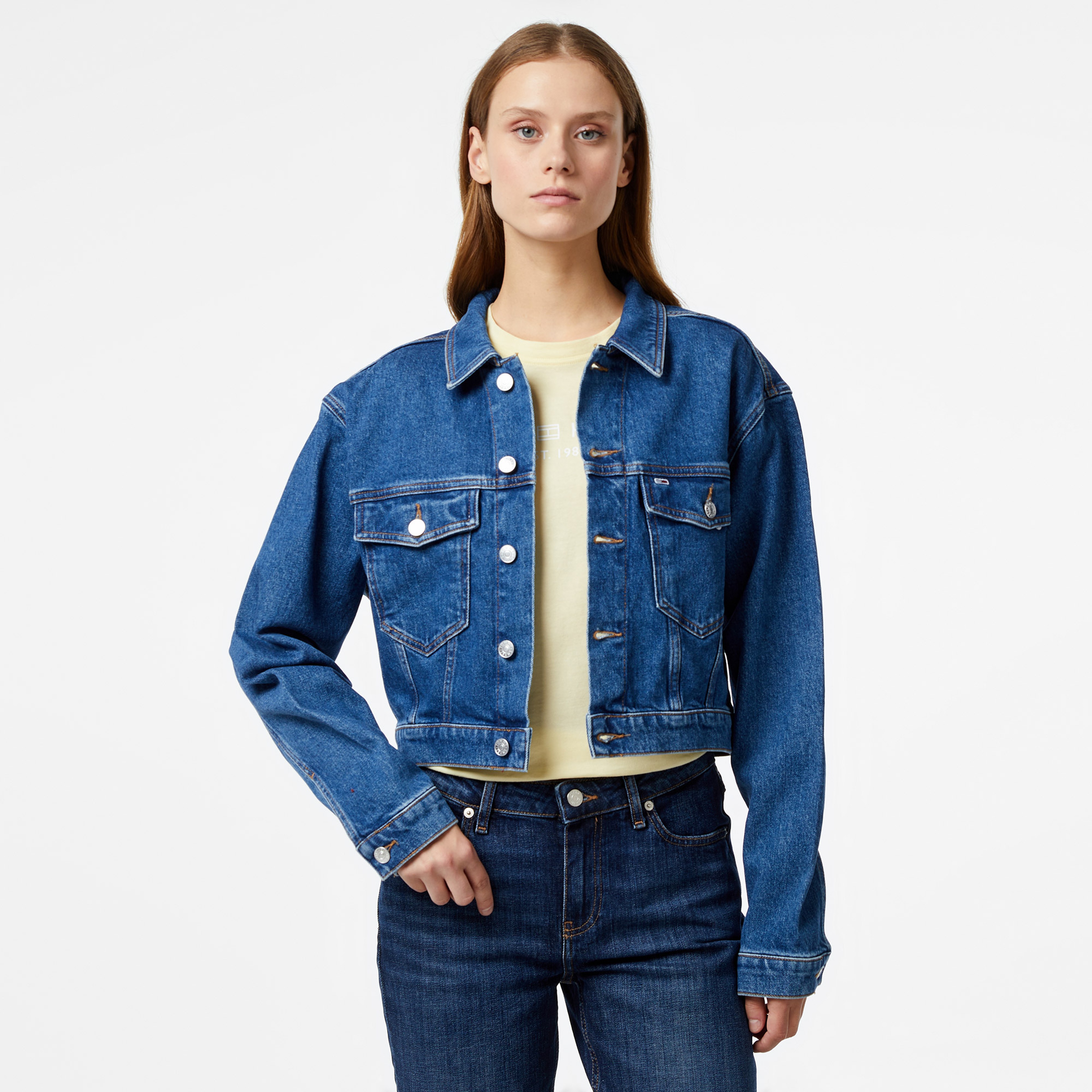 Tommy Hilfiger Jeans Claire Jckt Flg Kadın Mavi Ceket