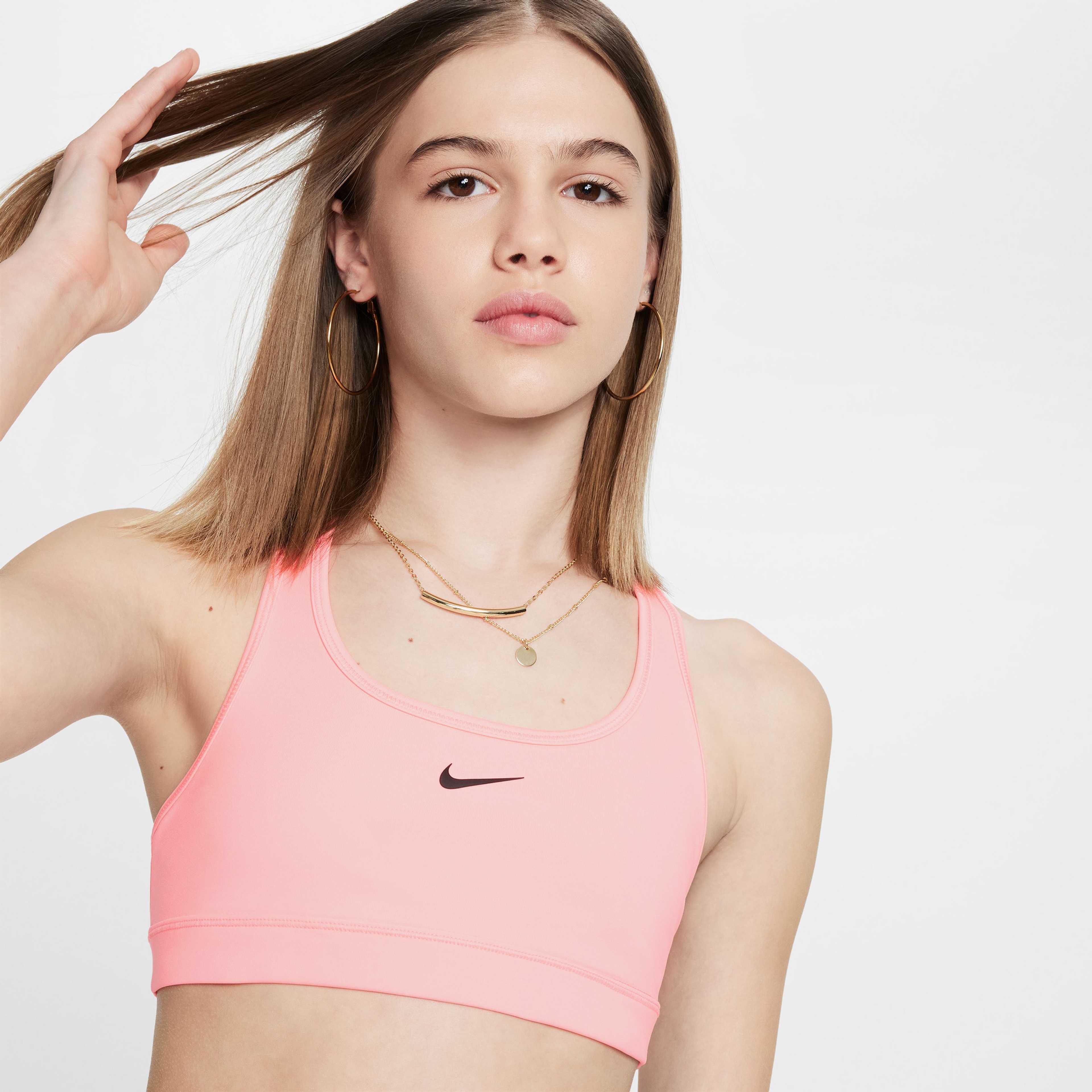 Nike Swoosh Çocuk Kırmızı Bra