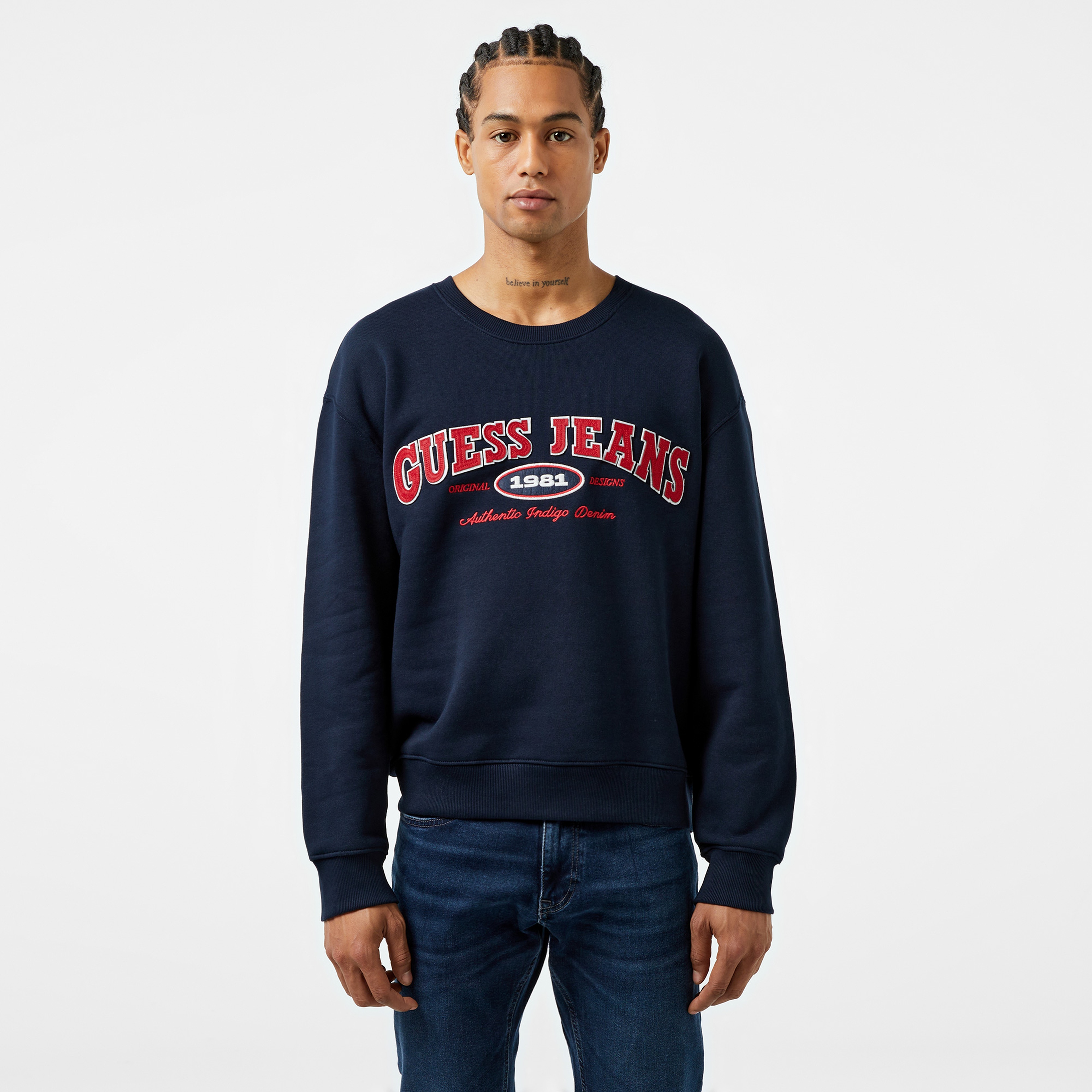 Guess Erkek Lacivert Sweatshirt