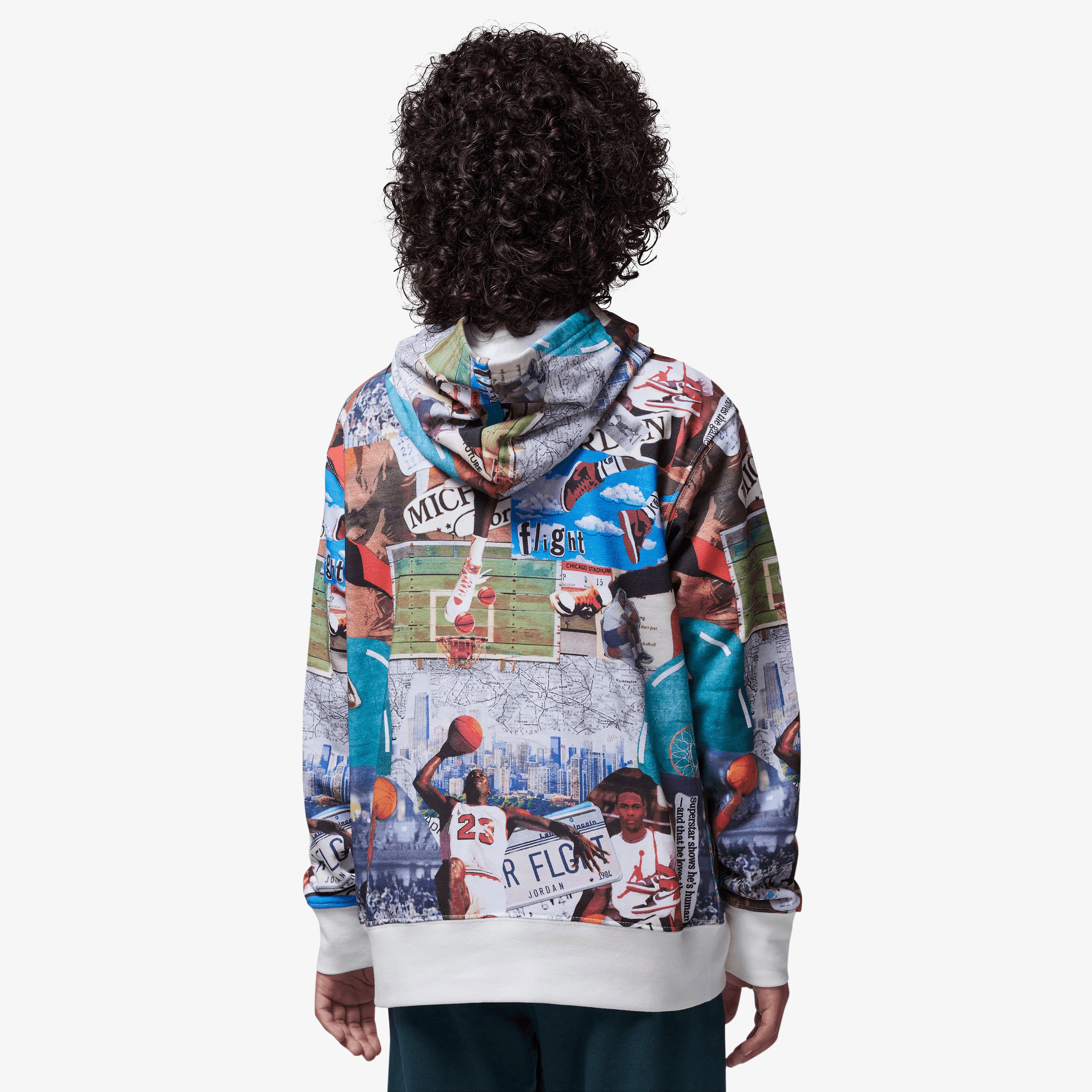 Jordan Jdb MJ Brooklyn Aop Çocuk Çok Renkli  Kapüşonlu Sweatshirt