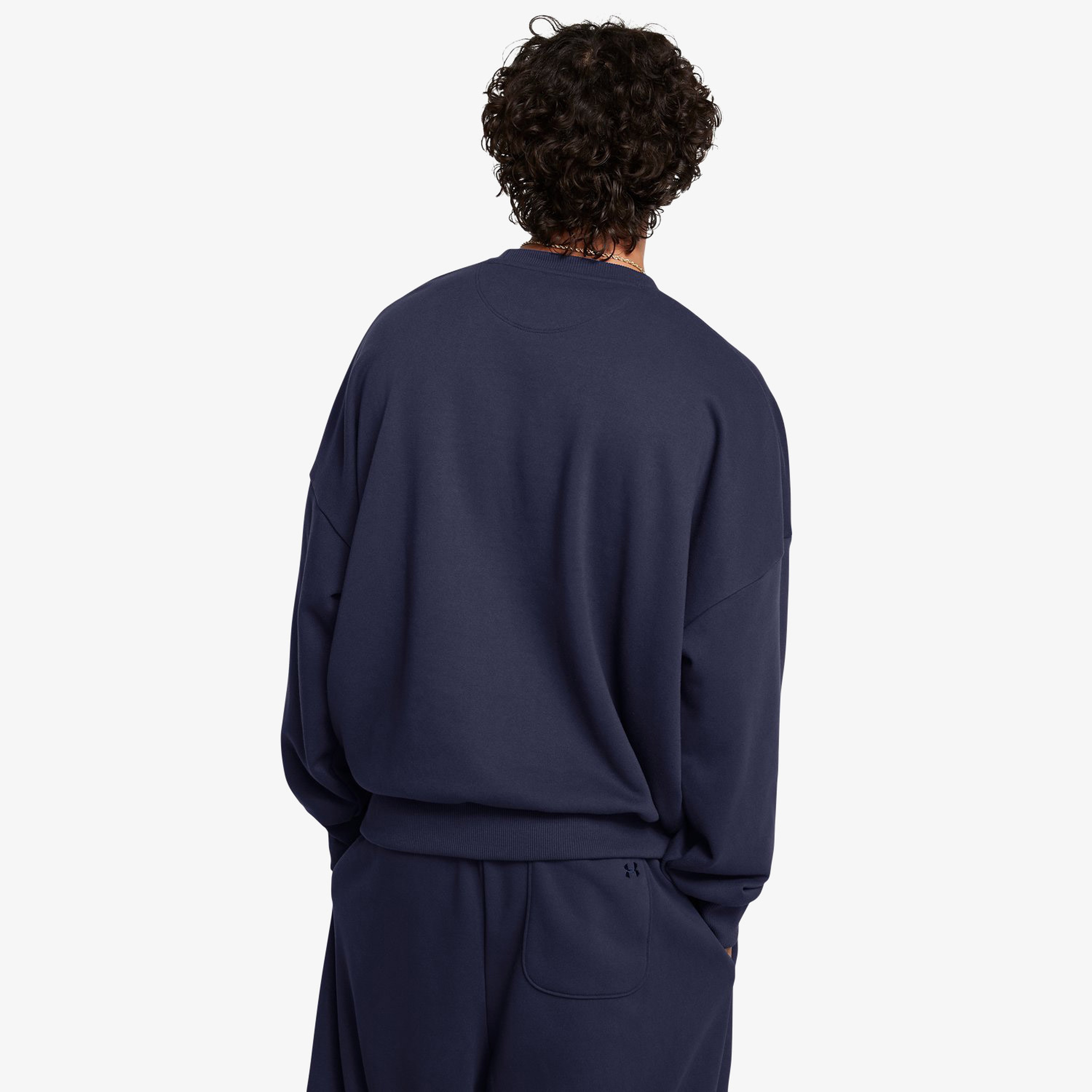 Under Armour icon Hwt Terry Os Crew Erkek Lacivert Sweatshirt