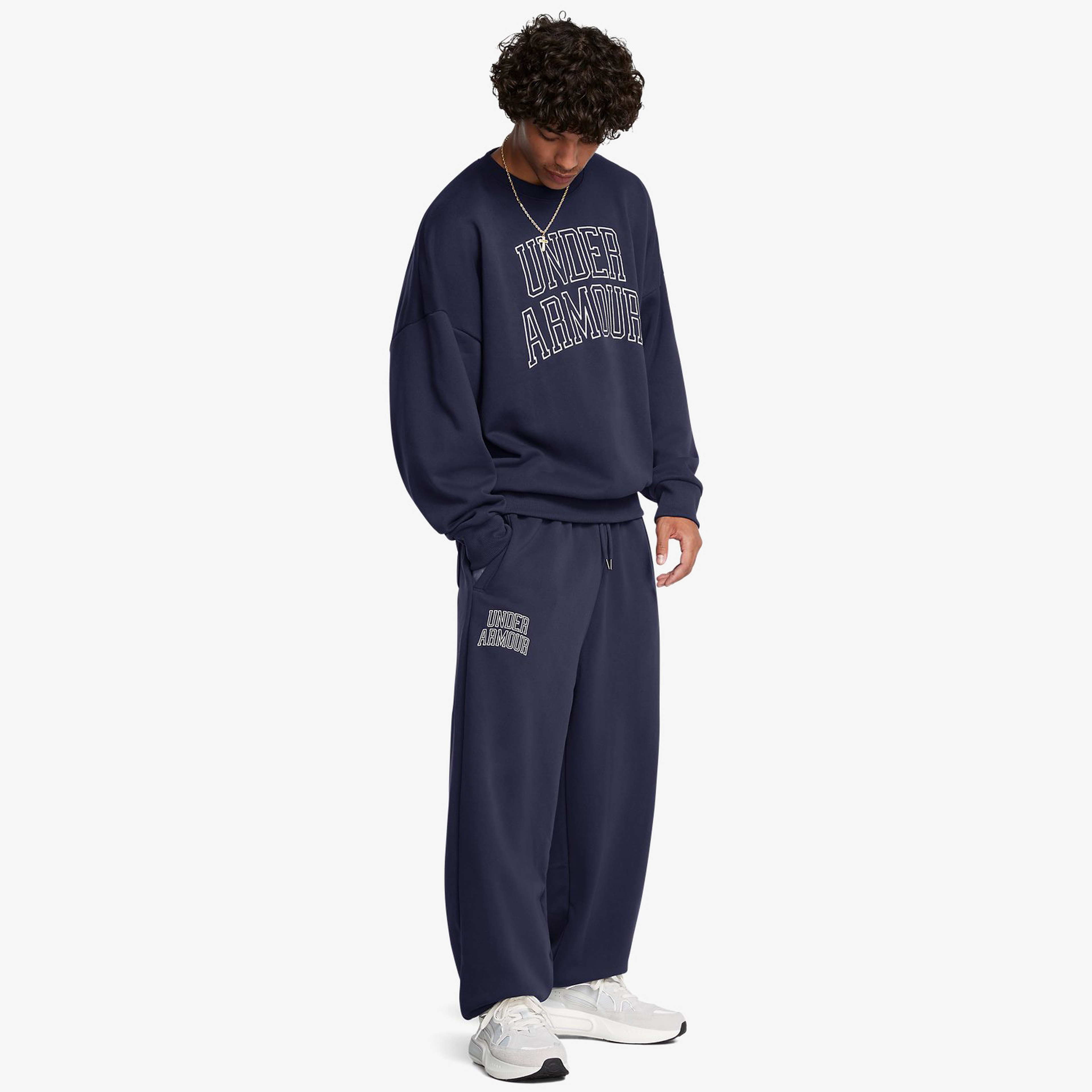 Under Armour icon Hwt Terry Os Crew Erkek Lacivert Sweatshirt