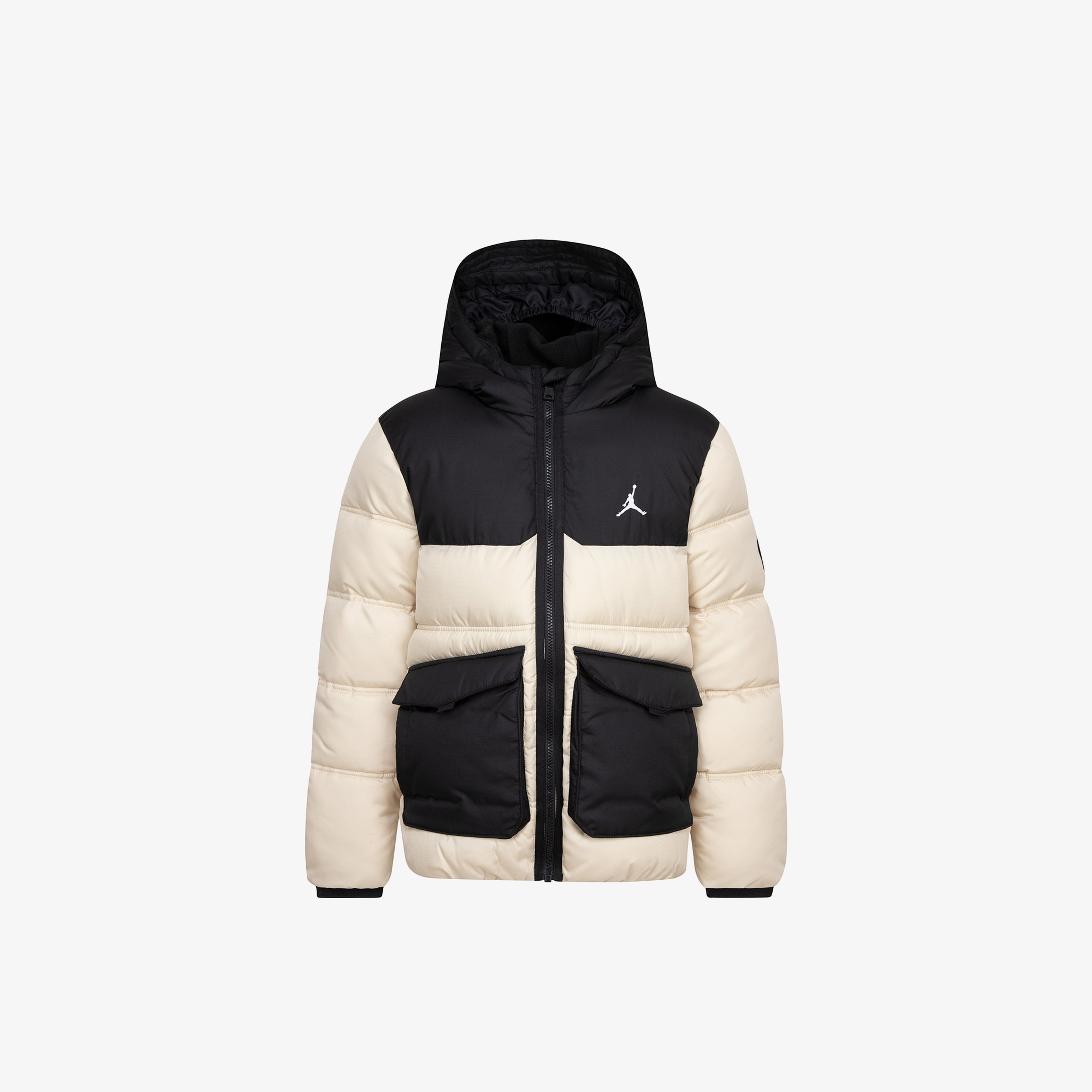Jordan Jdb Faux Down Çocuk Bej/Siyah Kapüşonlu Mont