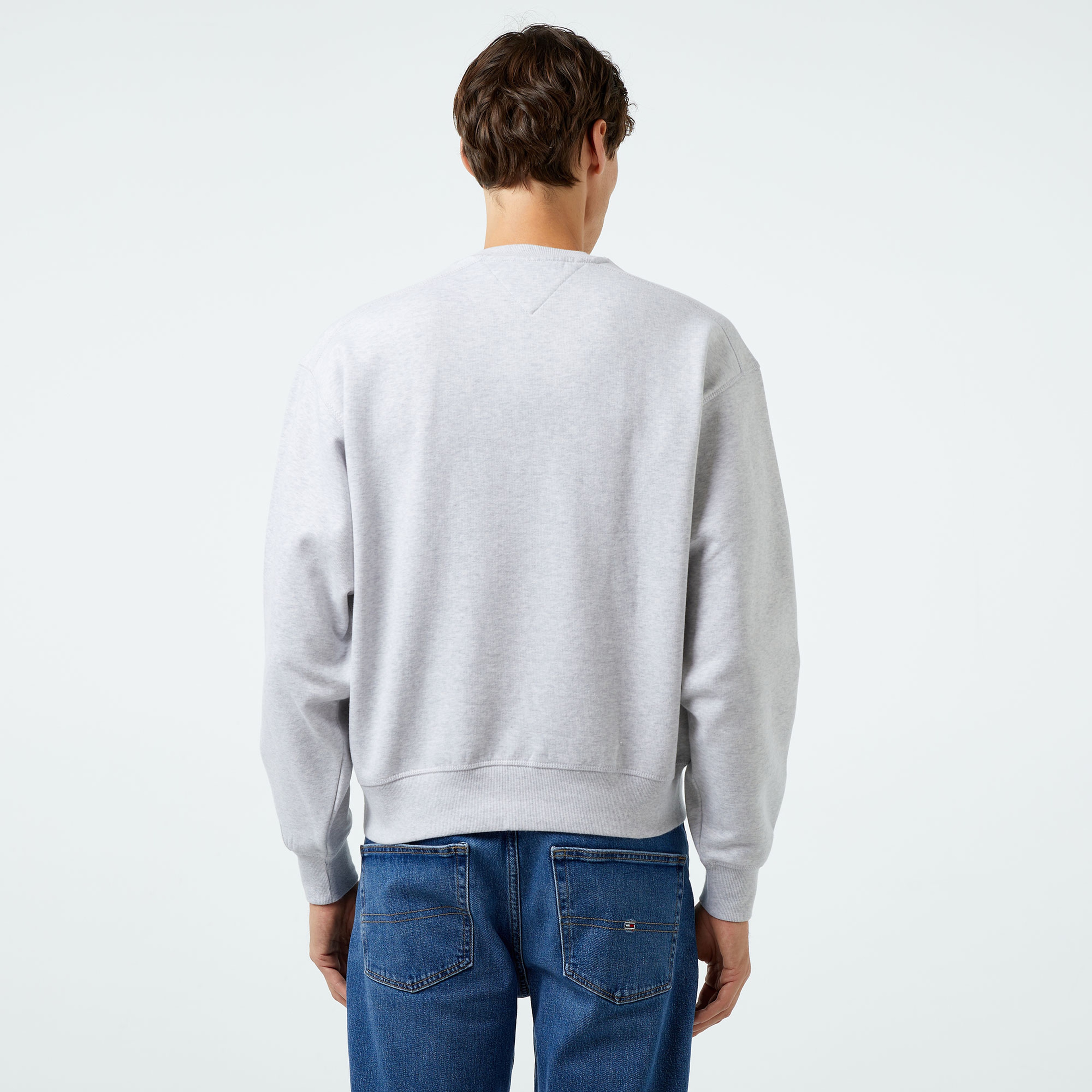 Tommy Hilfiger Jeans Bxy Vintage Cneck Erkek Gri Sweatshirt