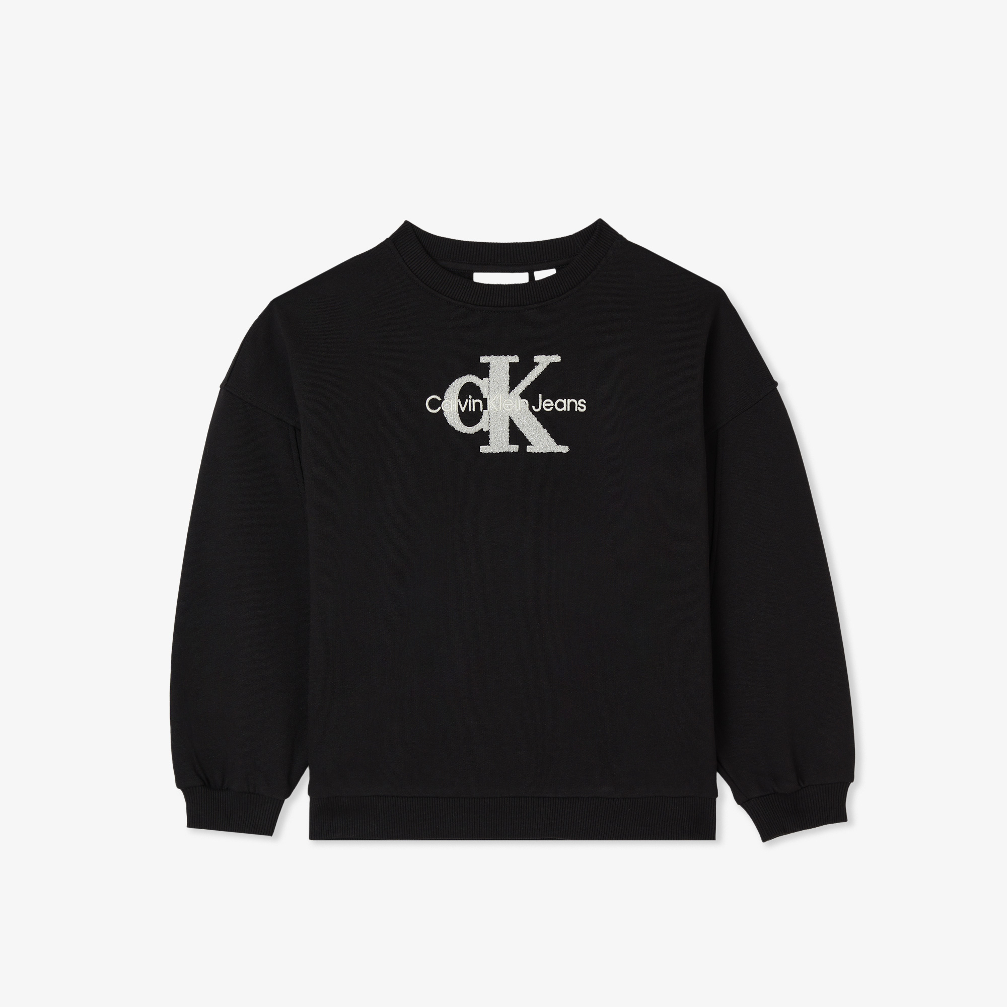 Calvin Klein Jeans Teddy Monologo Fleece Çocuk Siyah Sweatshirt