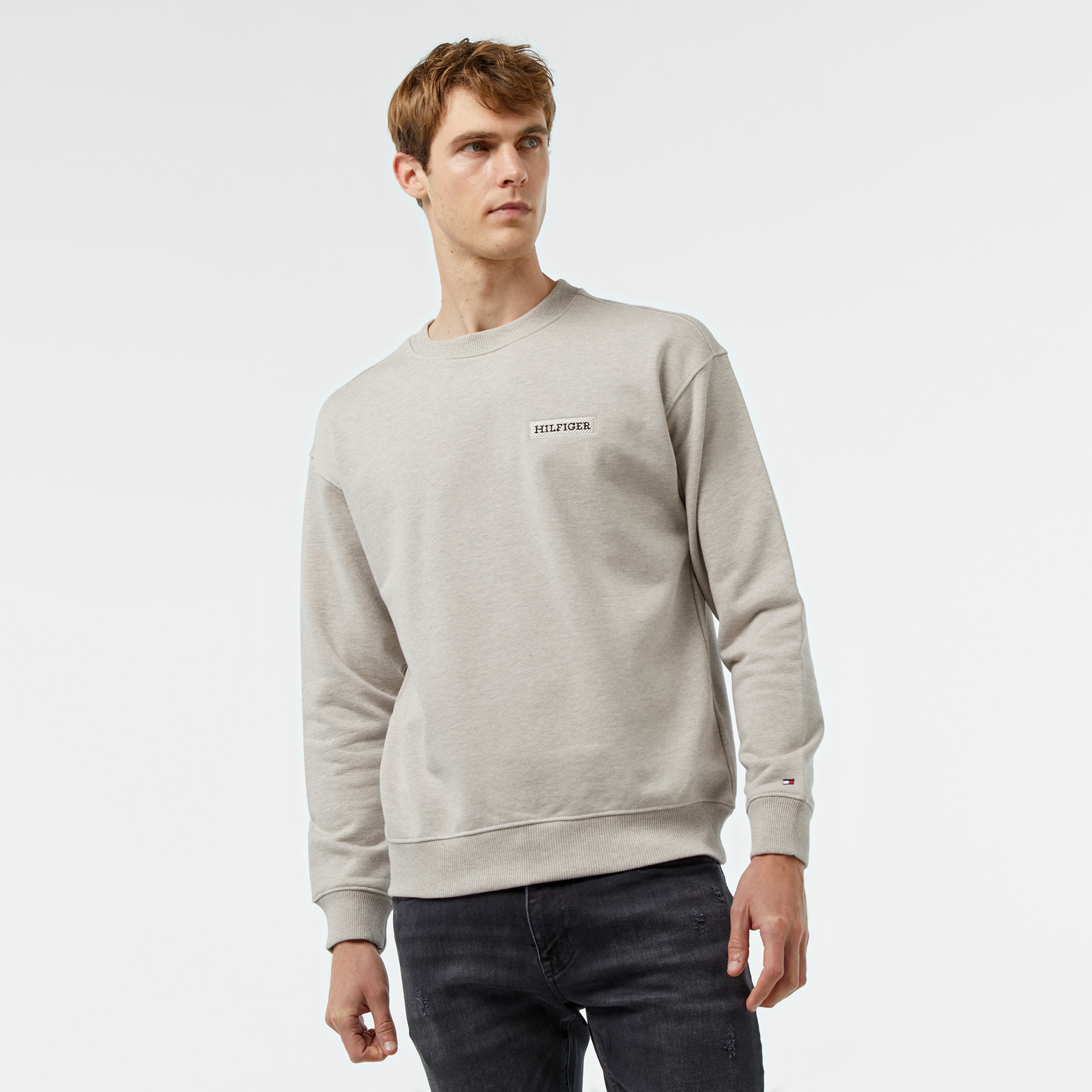 Tommy Hilfiger Monotype Heavy Twill Erkek Kahverengi Sweatshirt