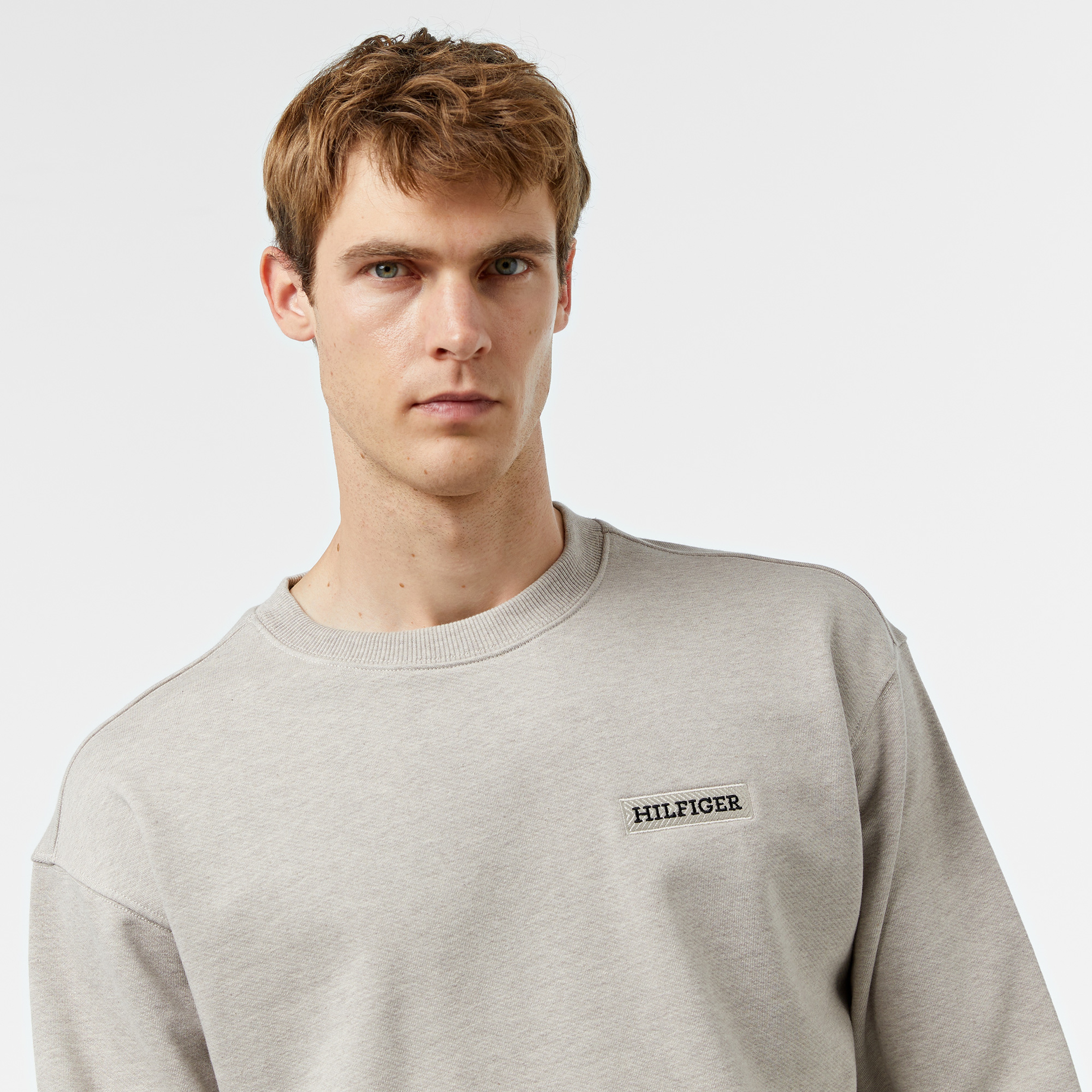Tommy Hilfiger Monotype Heavy Twill Erkek Kahverengi Sweatshirt