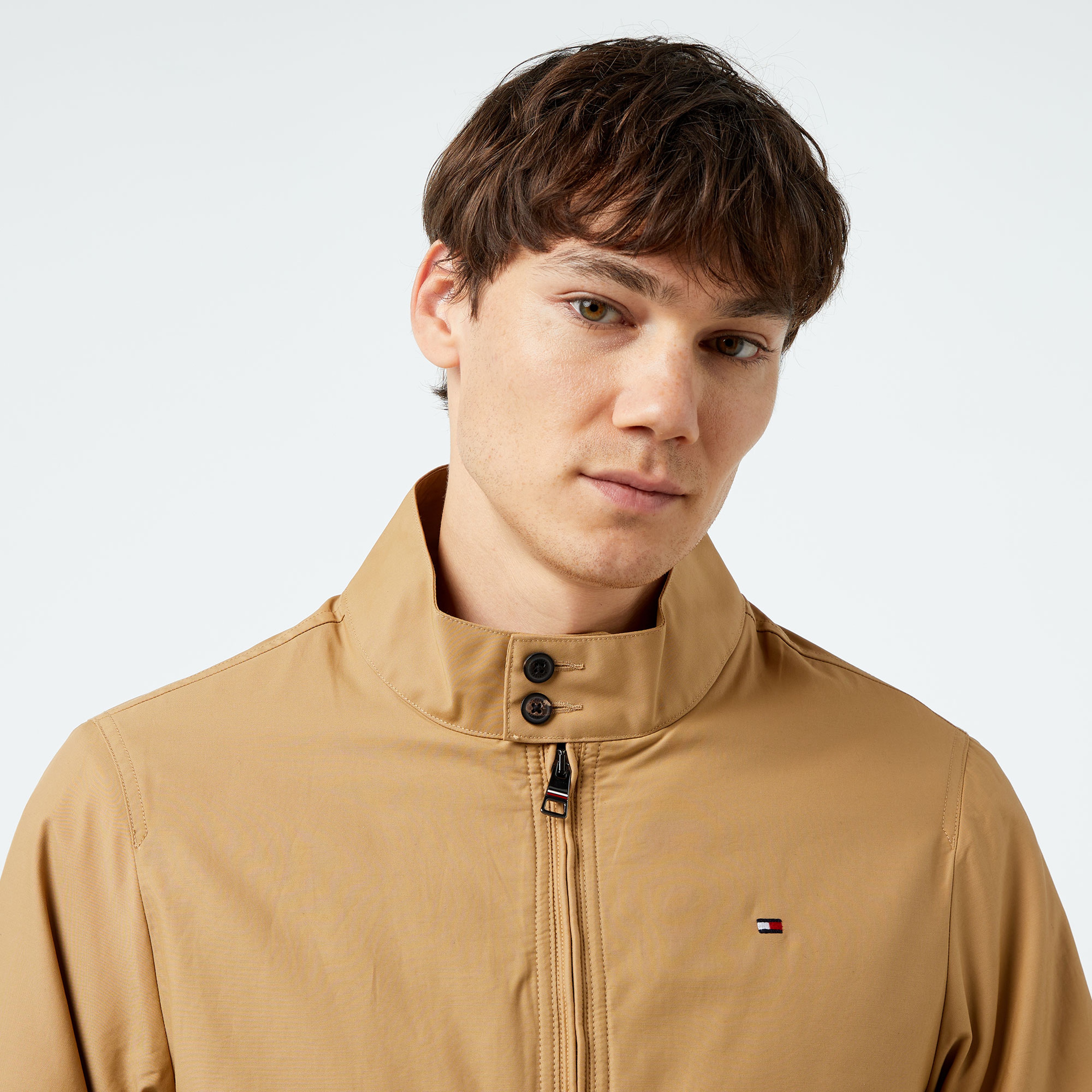 Tommy Hilfiger Club Harrington Erkek Haki Biker Ceket