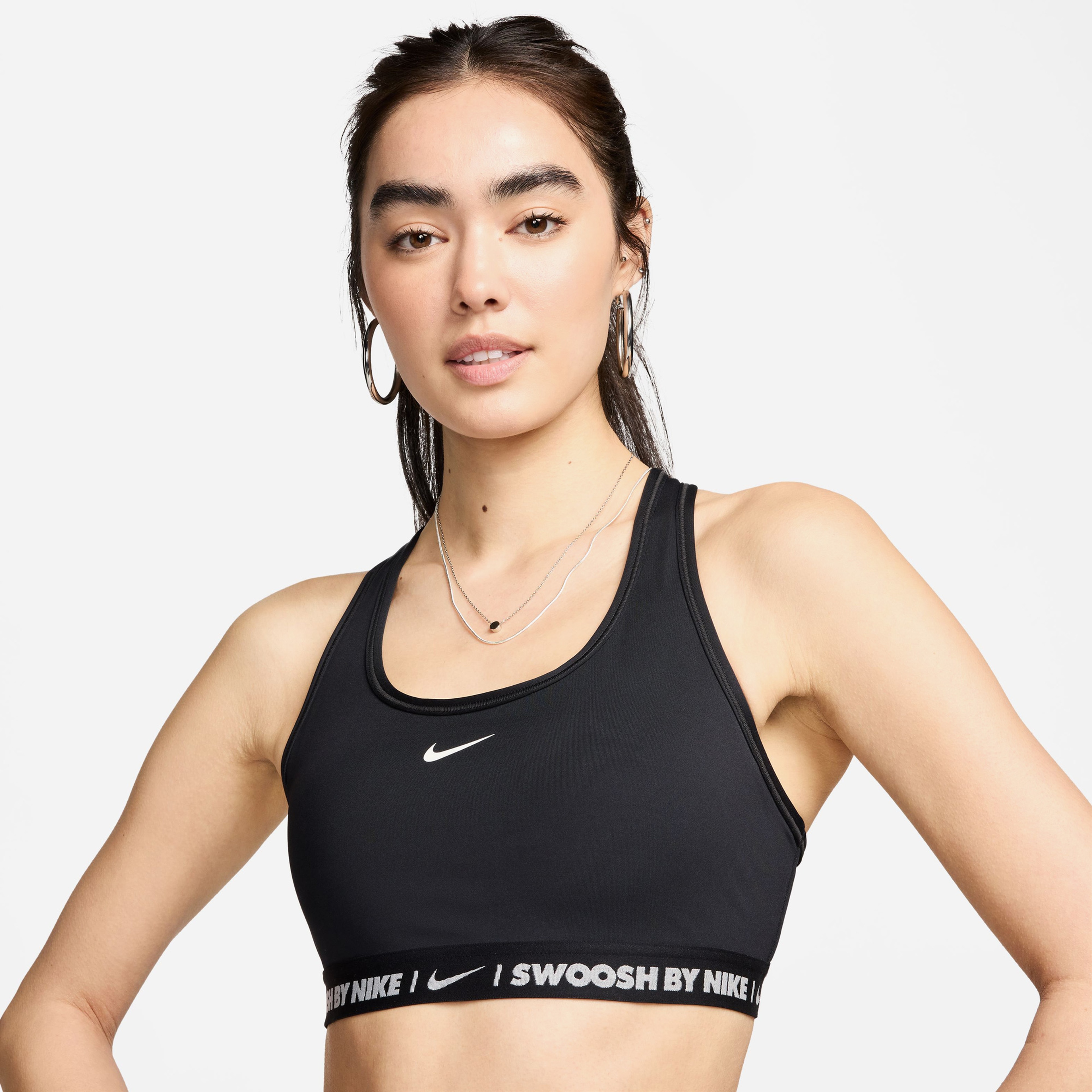 Nike Swoosh Medium Support Kadın Siyah Bra