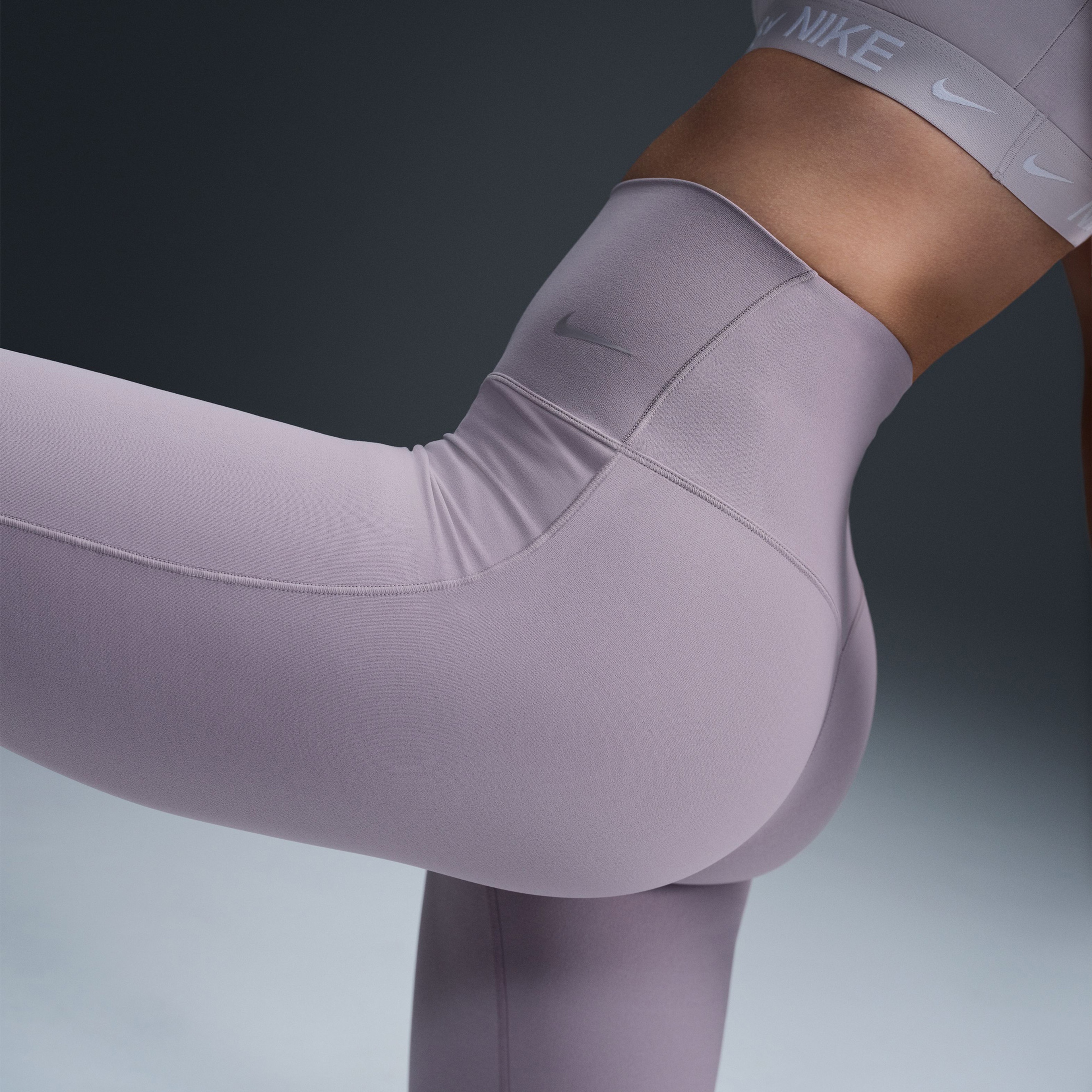 Nike Dri-Fit Zenvy High Rise Kadın Mor Eşofman Altı