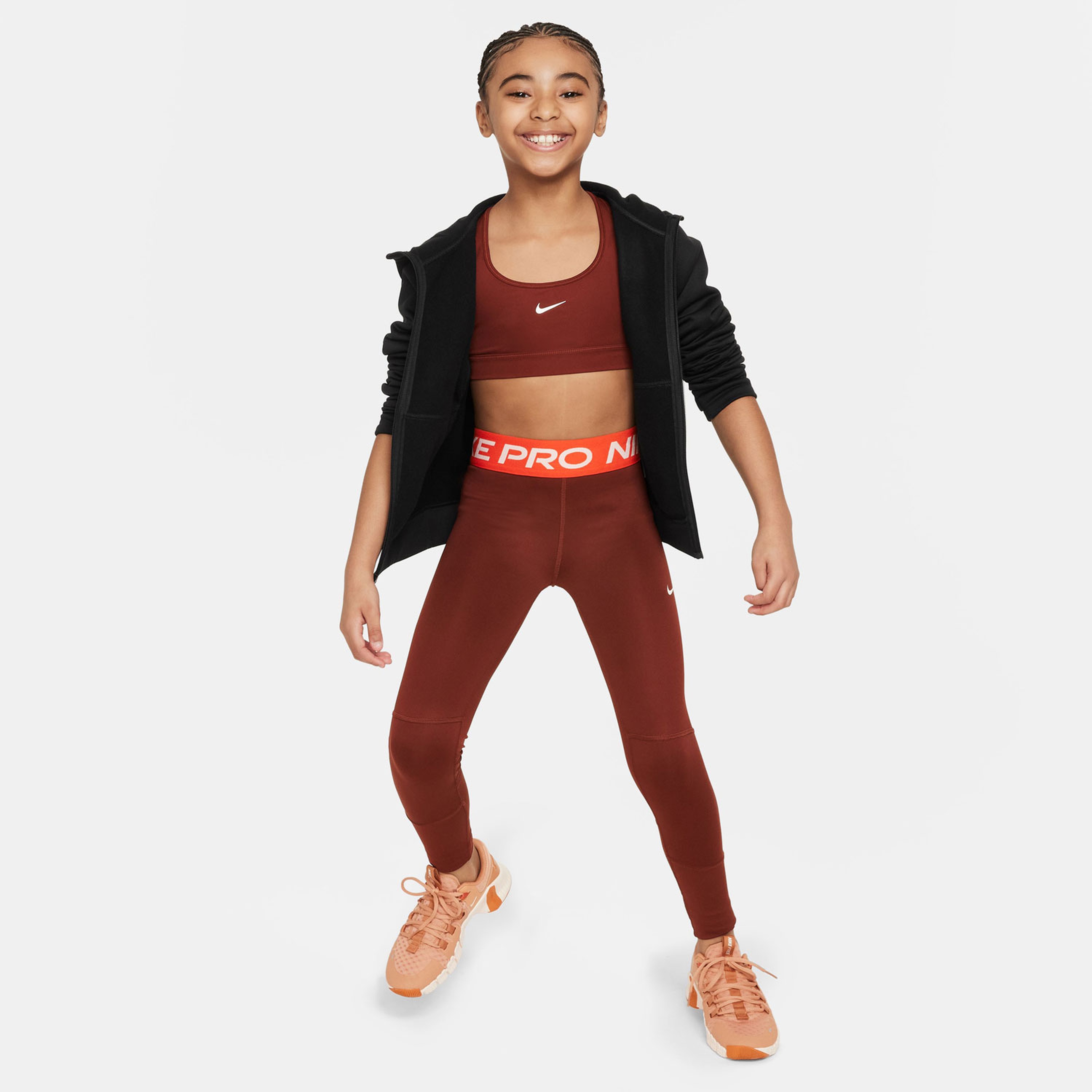 Nike Dri-Fit Swoosh Çocuk Kırmızı Bra