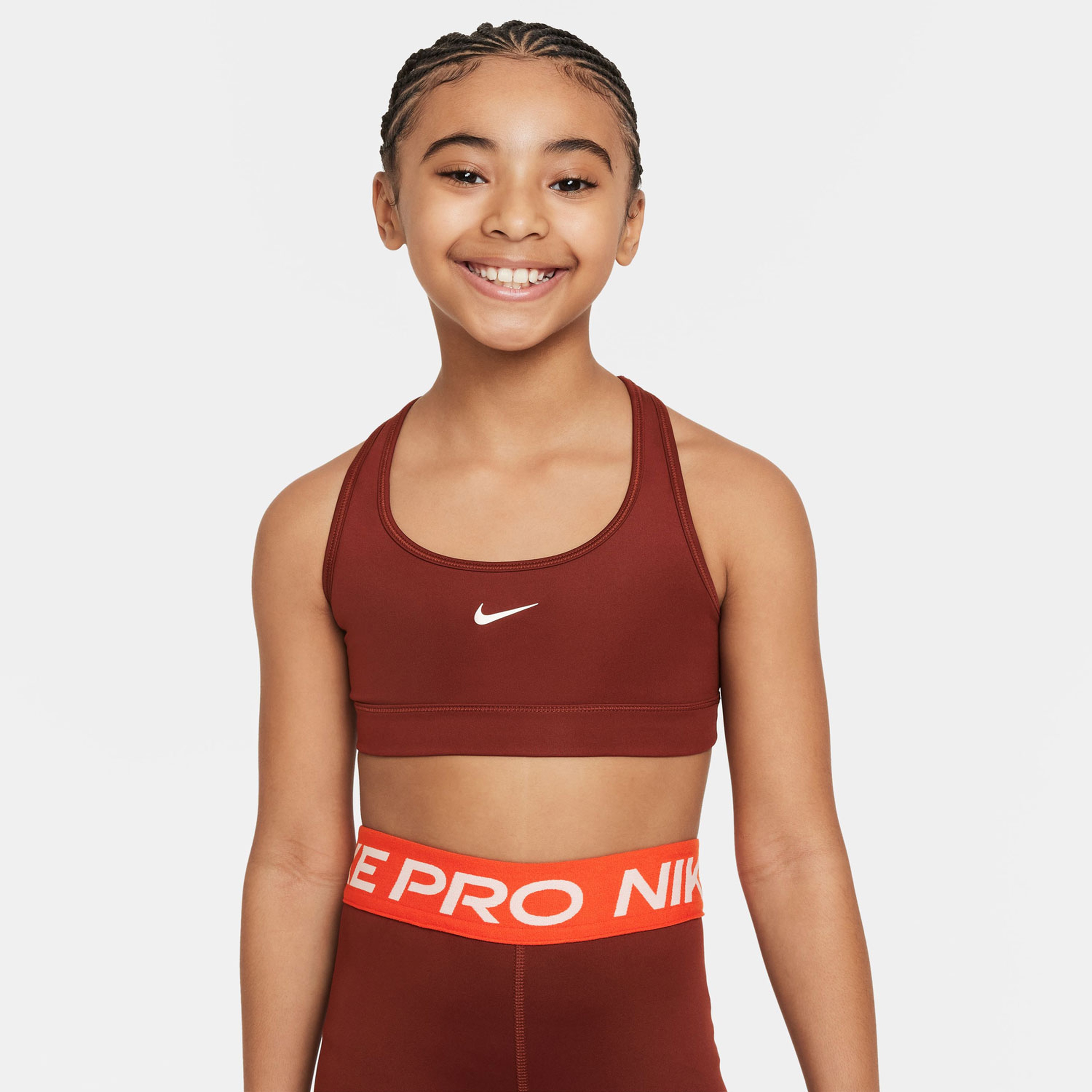Nike Dri-Fit Swoosh Çocuk Kırmızı Bra