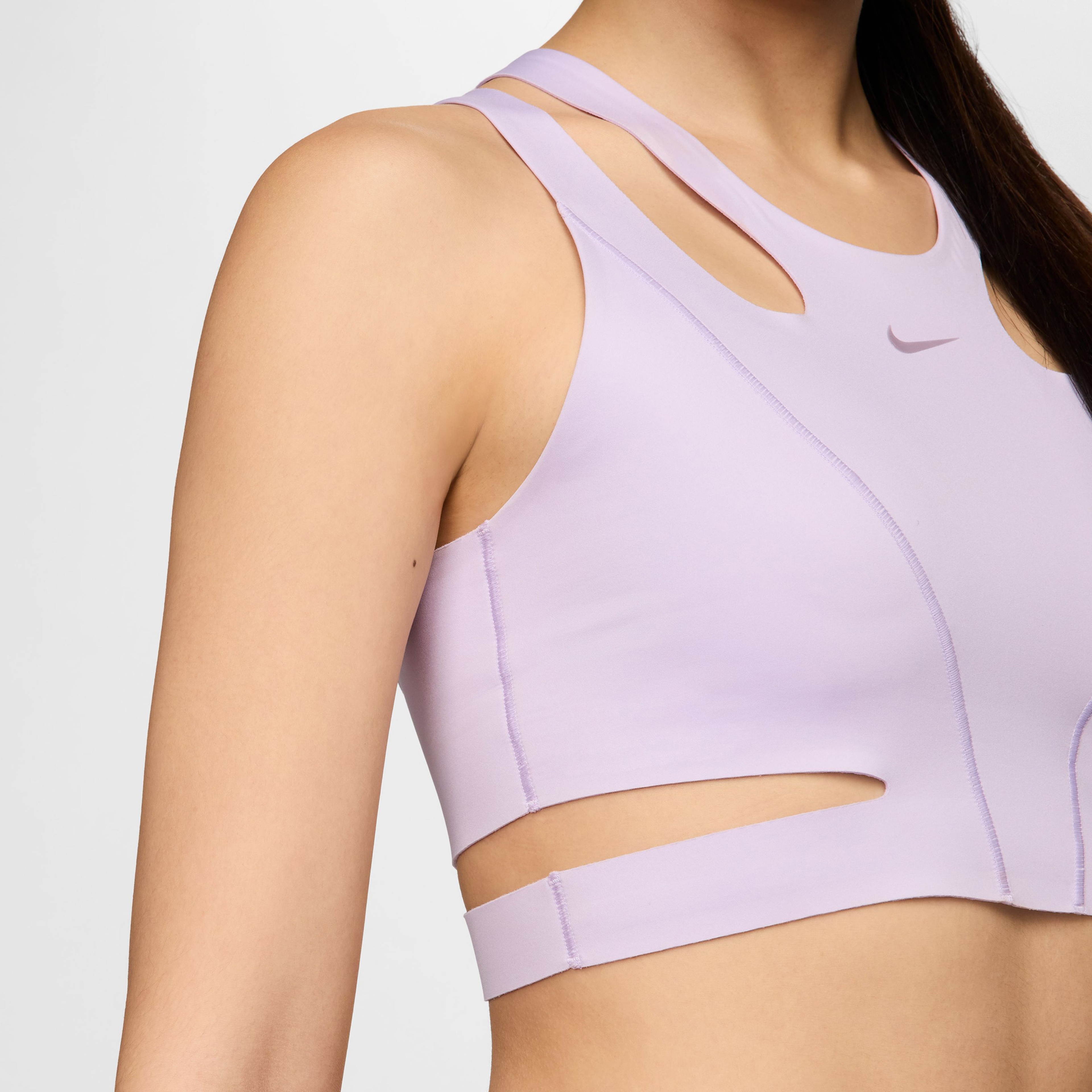 Nike Dri-Fit FutureMove Kadın Hafif Destekli Dolgusuz Askılı Mor Bra