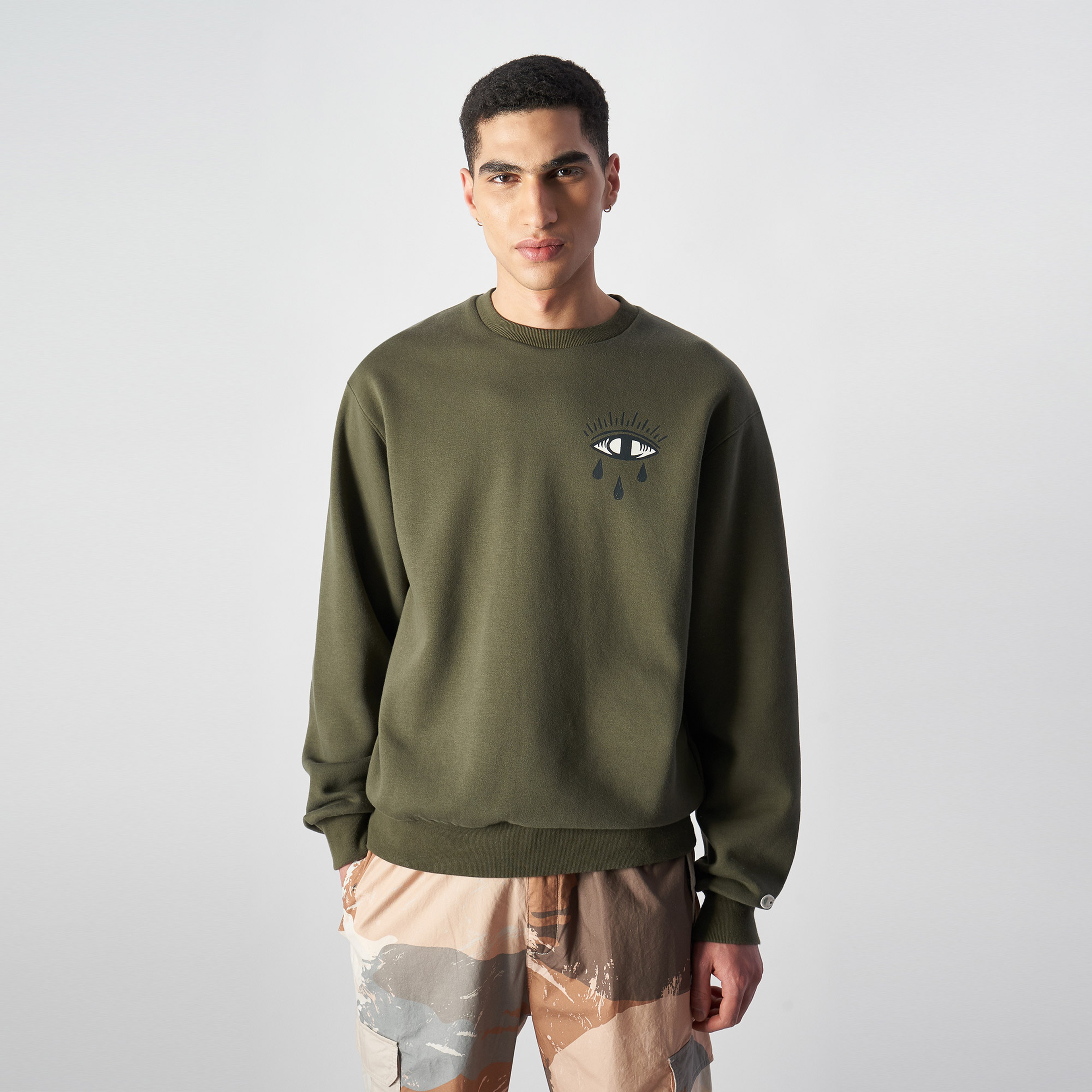 Champion Erkek Haki Sweatshirt