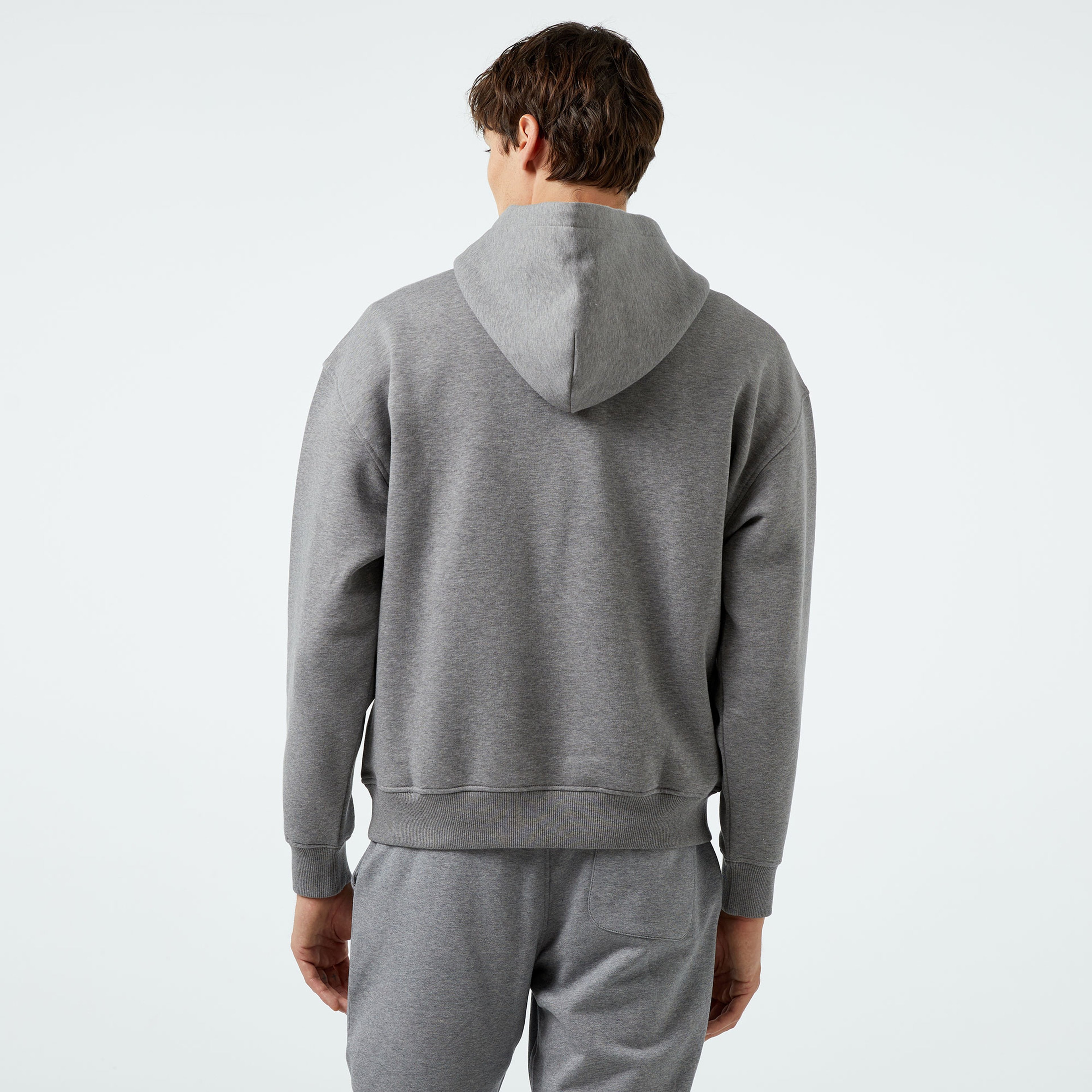 Tommy Hilfiger Monotype Applique Erkek Gri Hoodie