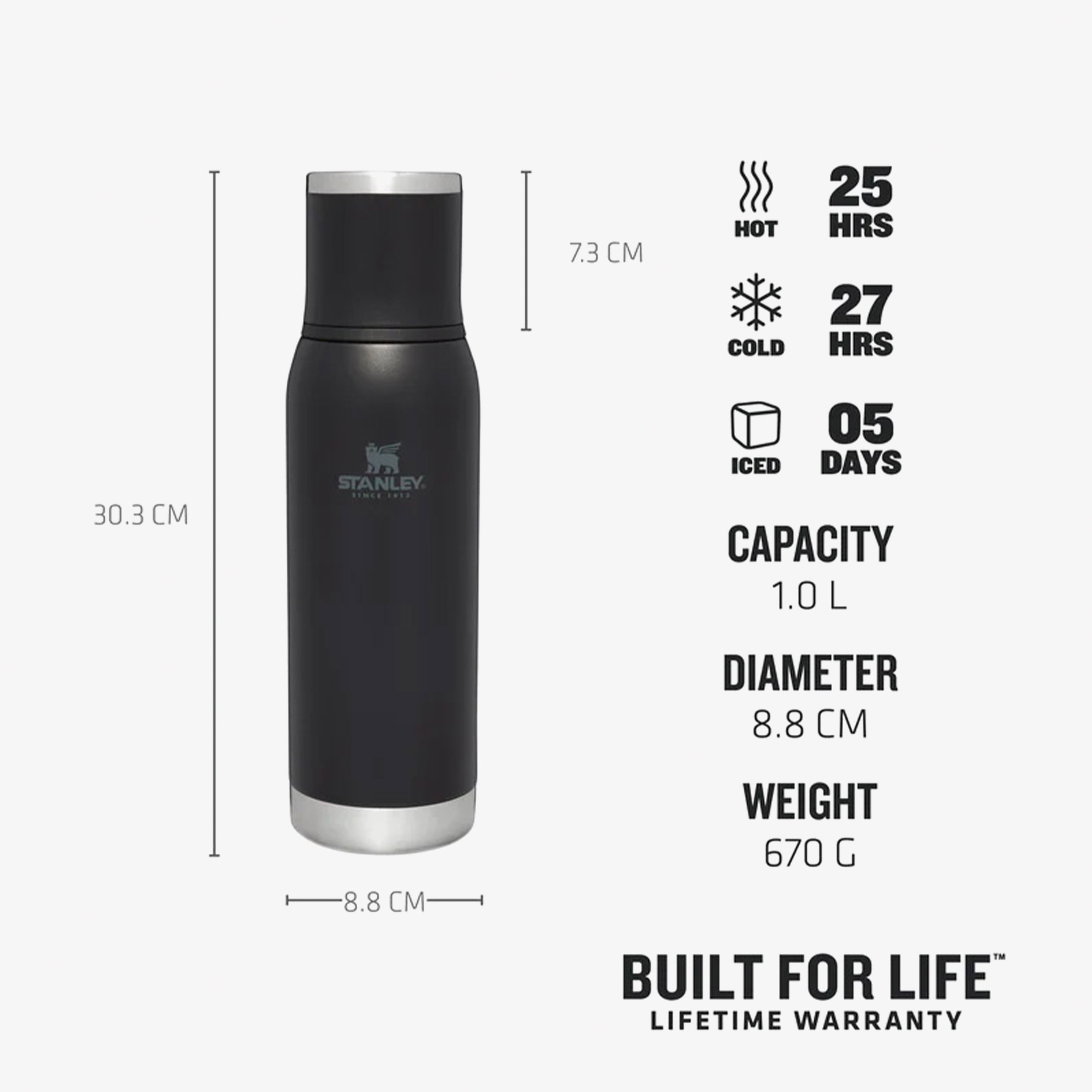 Stanley Adventure To-Go Vakumlu Paslanmaz Çelik 1 L Siyah Termos