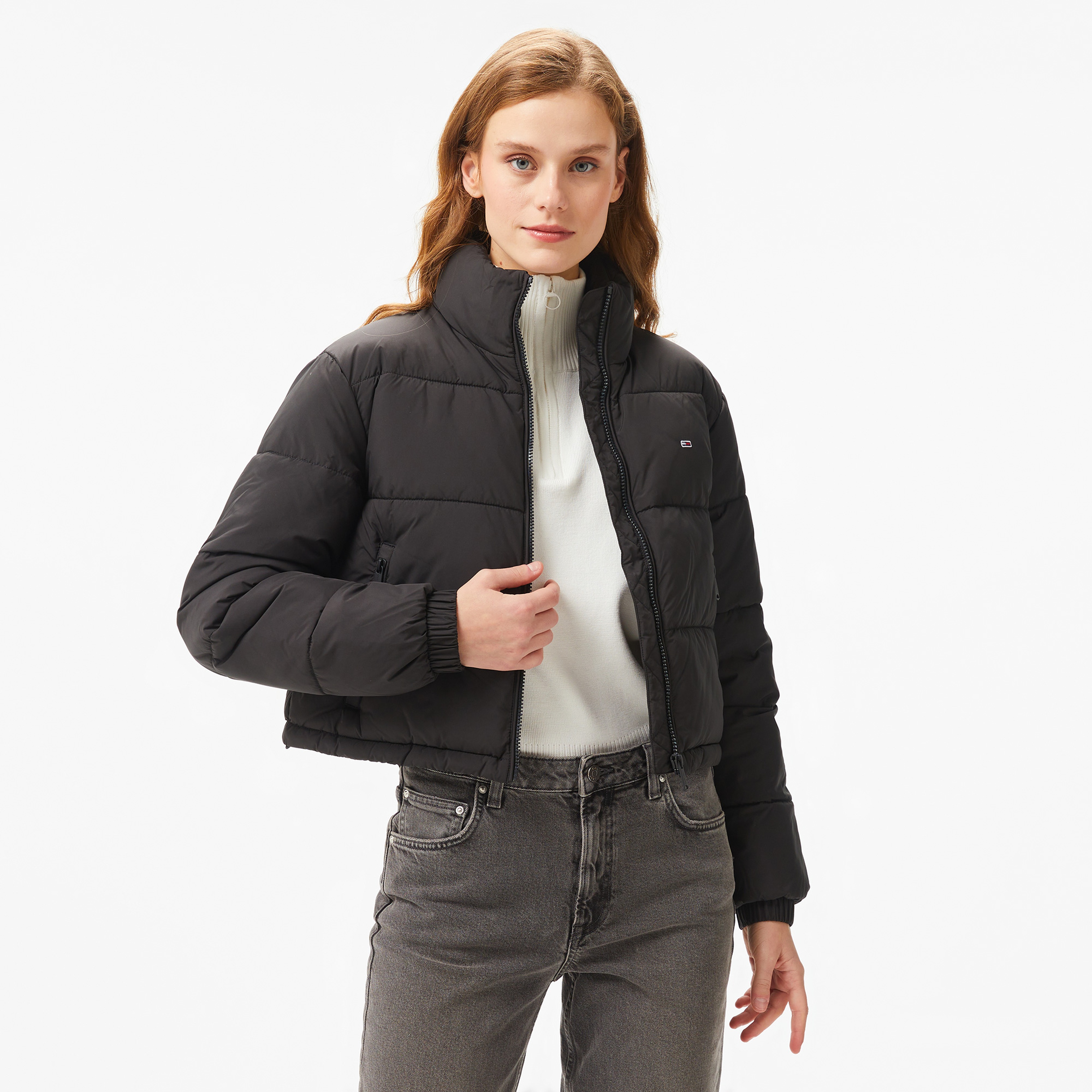 Tommy Hilfiger Jeans Essential Puffer Kadın Siyah Ceket
