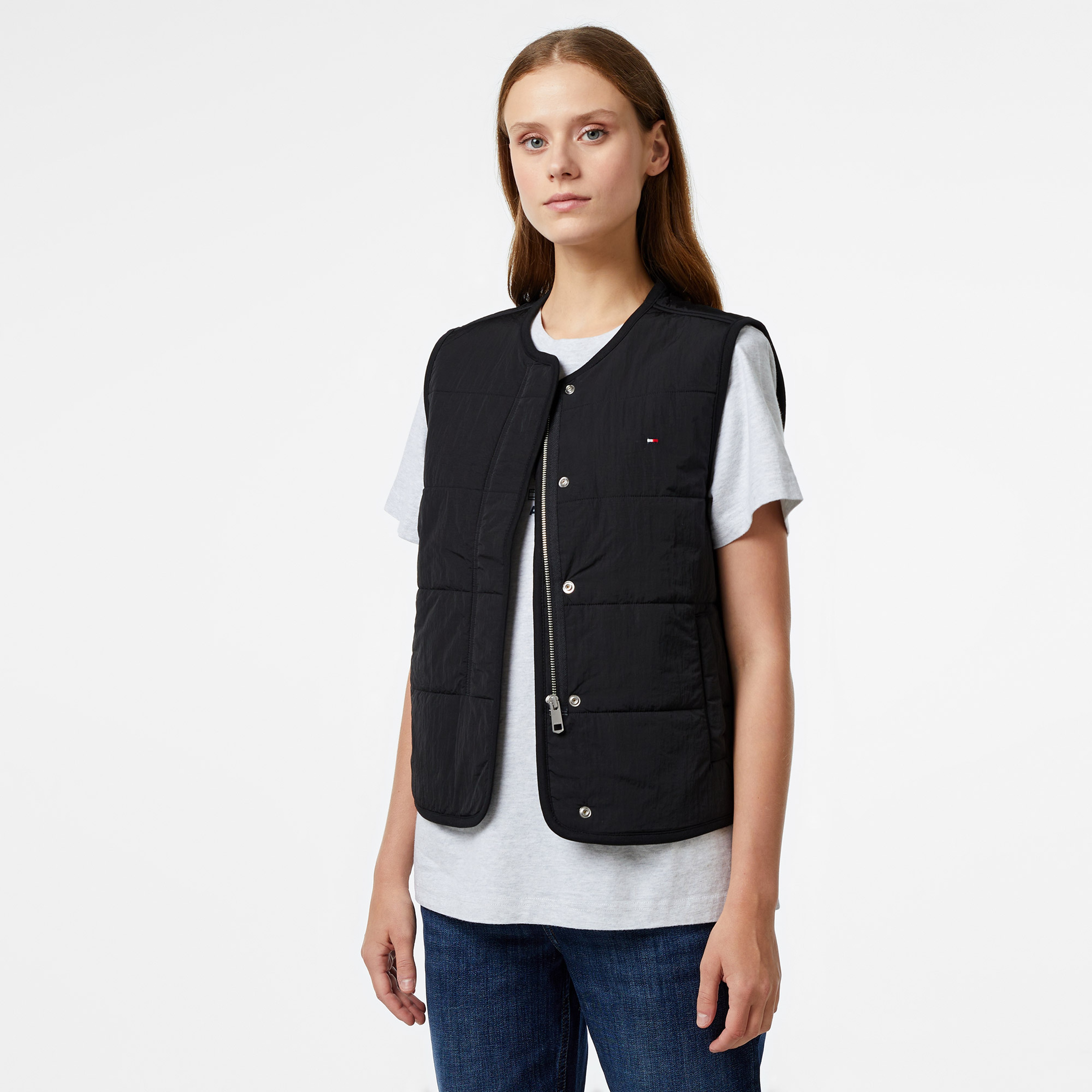 Tommy Hilfiger Jersey Lined Kadın Siyah Yelek