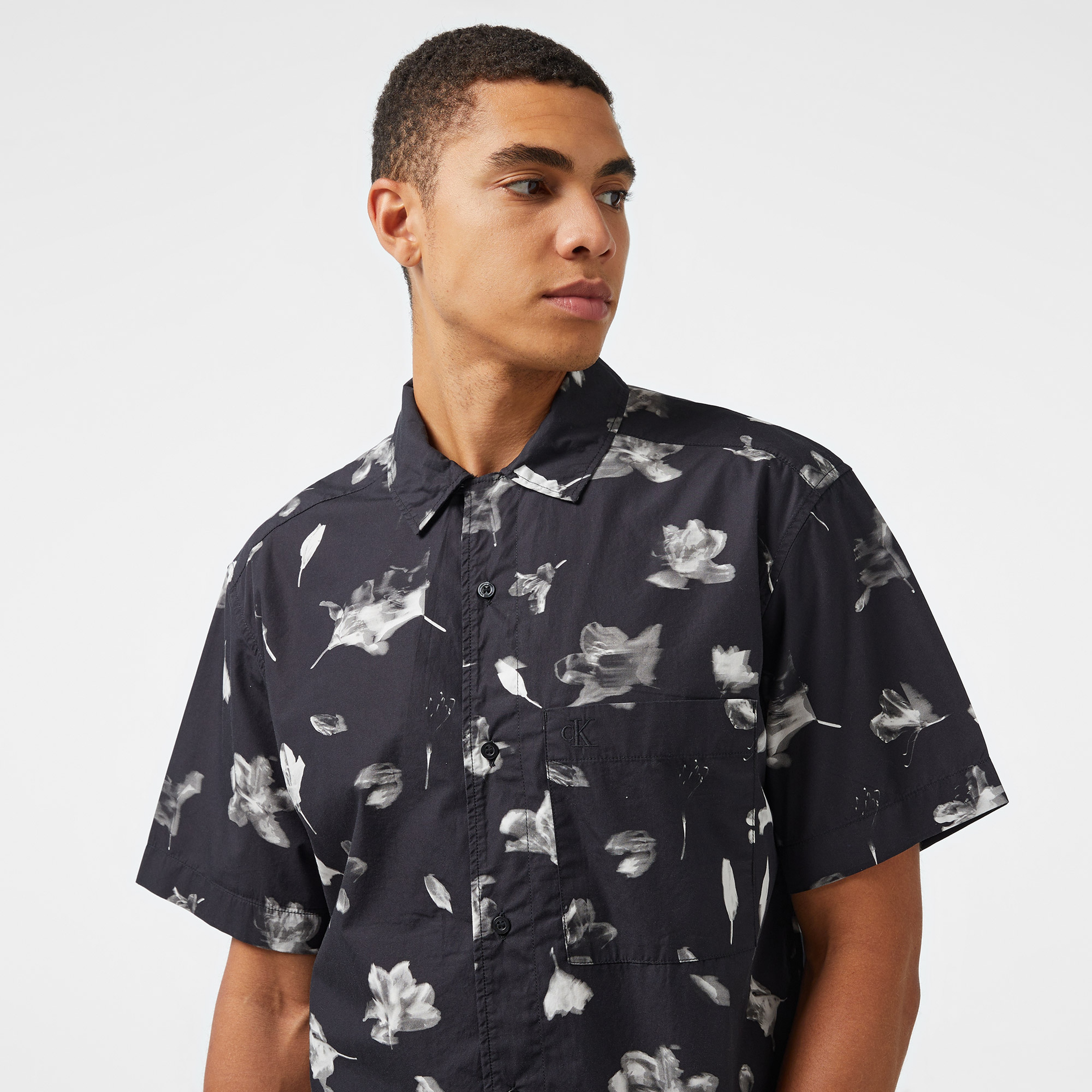 Calvin Klein Jeans Aop Shirt Erkek Siyah Gömlek