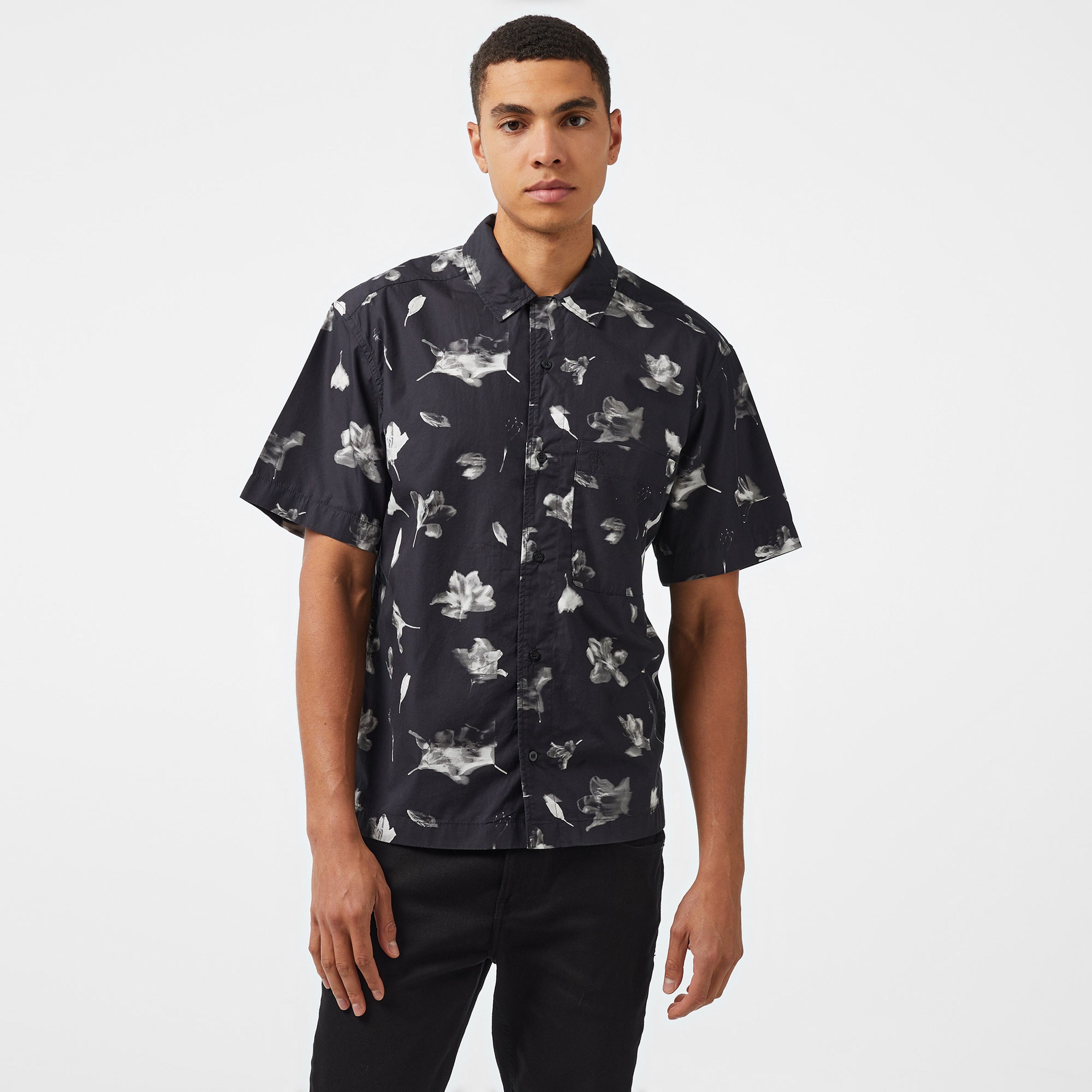 Calvin Klein Jeans Aop Shirt Erkek Siyah Gömlek